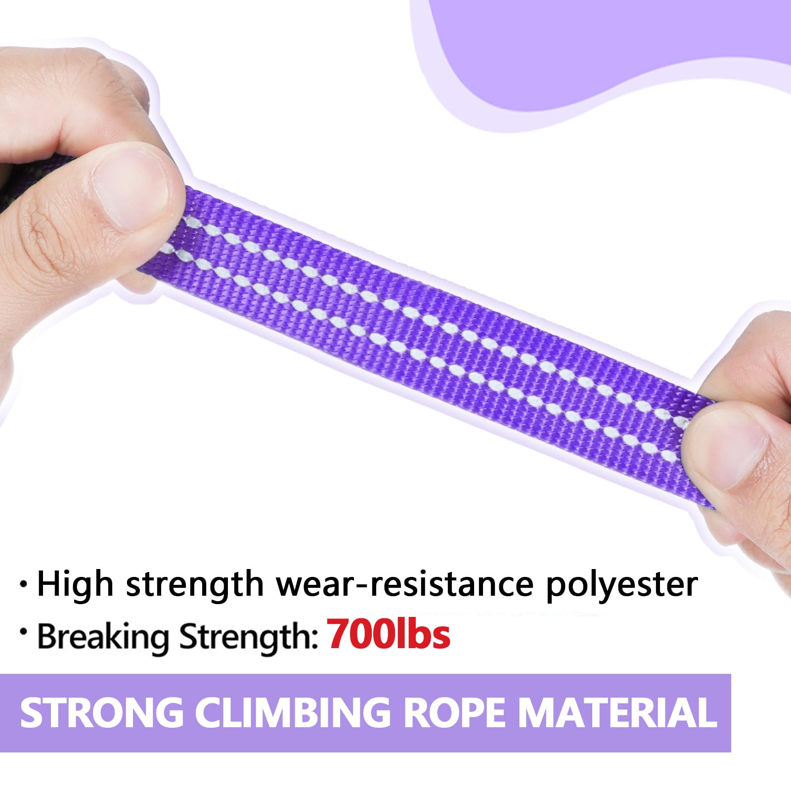 Xiaz 20 Feet Dog Training Leash, Nylon, Purple, Reflective, Padded Handle, 550 Lbs Bearing, Lightweight Suitable For Small, Medi