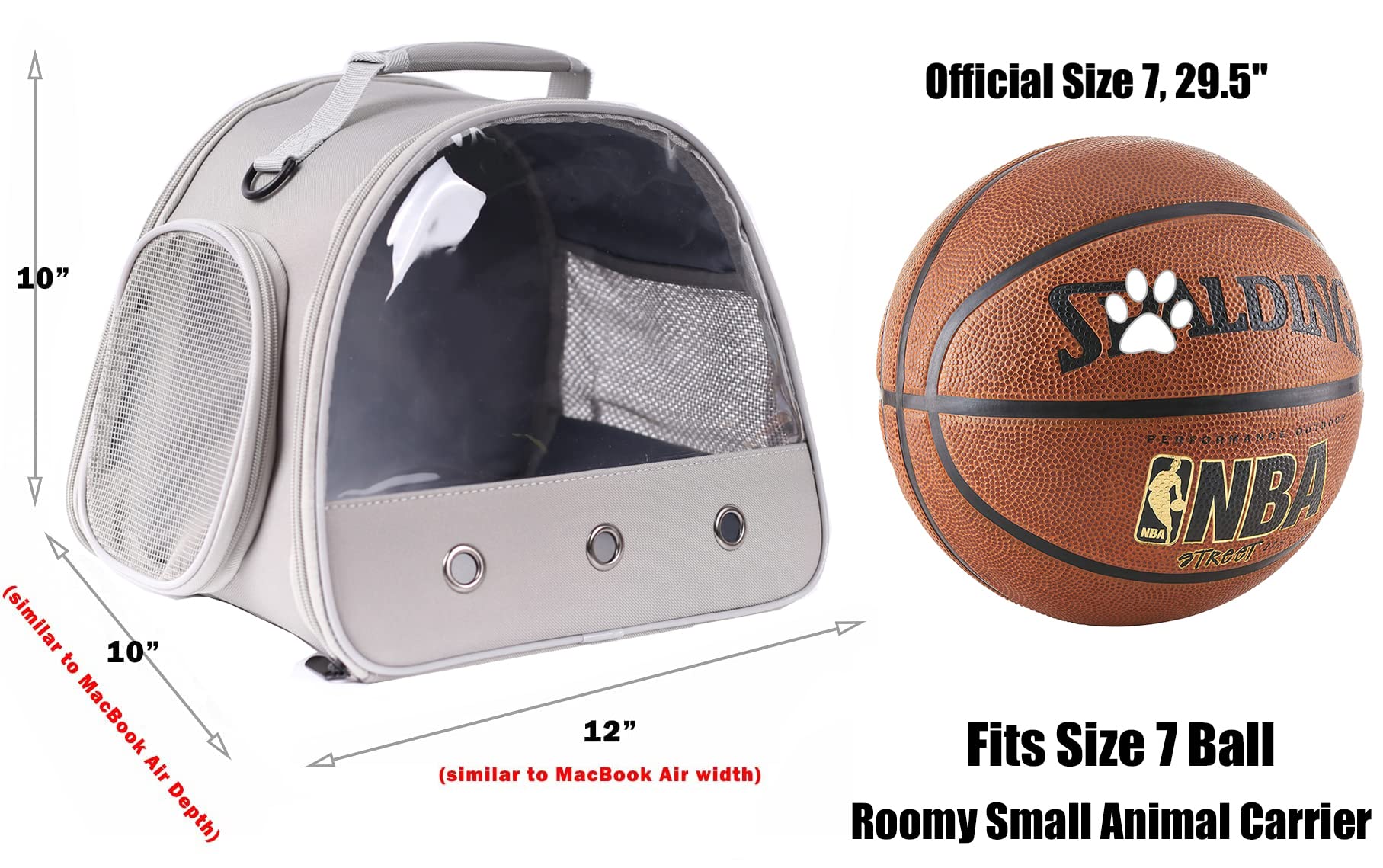 Guinea Pig Carrier Backpack, Clear Bubble Window Backpack For Guinea Pig, Bunny Rat Bird (Grey, Carrier)