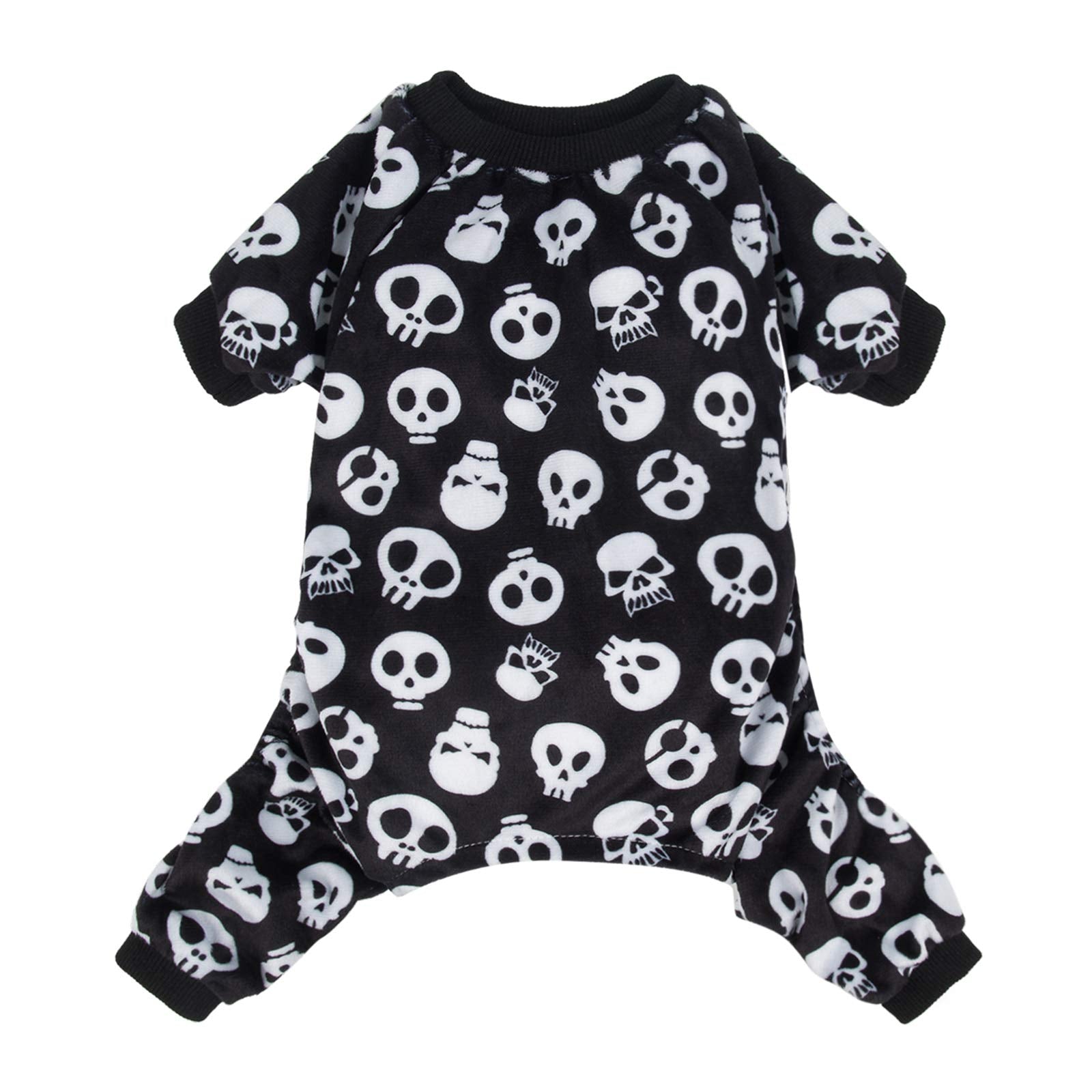 Cutebone Halloween Dog Pajamas Costume Skull Shirt Jumpsuit Pet Bodysuit For Xs Doggie Onesies P11Xs