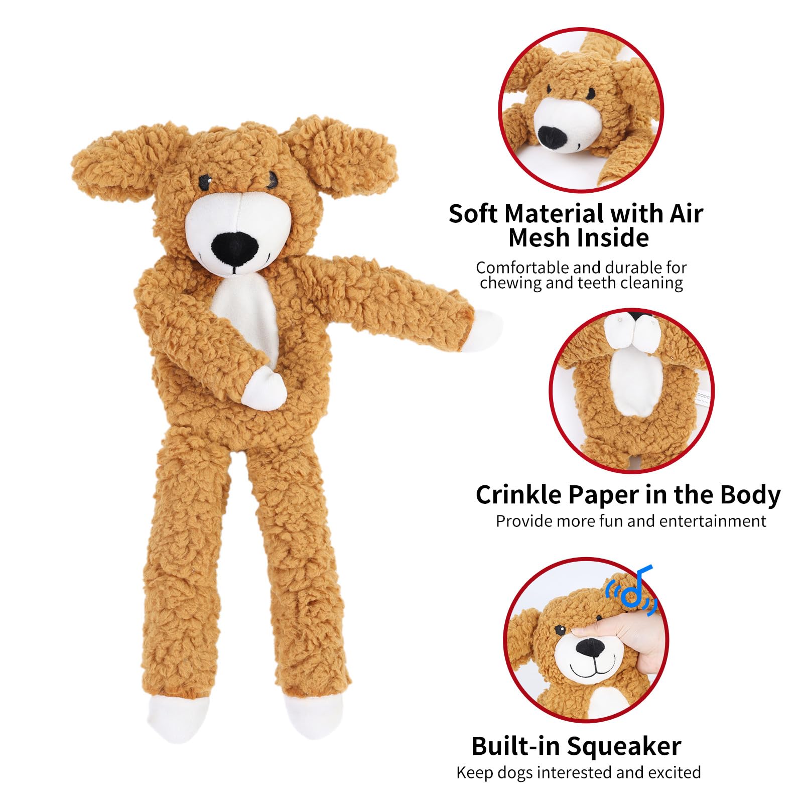 Dododola Dog Toys Plush Partial Stuffing Puppy Chew Toys For Teething Soft Squeaky Dog Toy To Keep Them Busy For Small Medium Big Large Dogs Pet