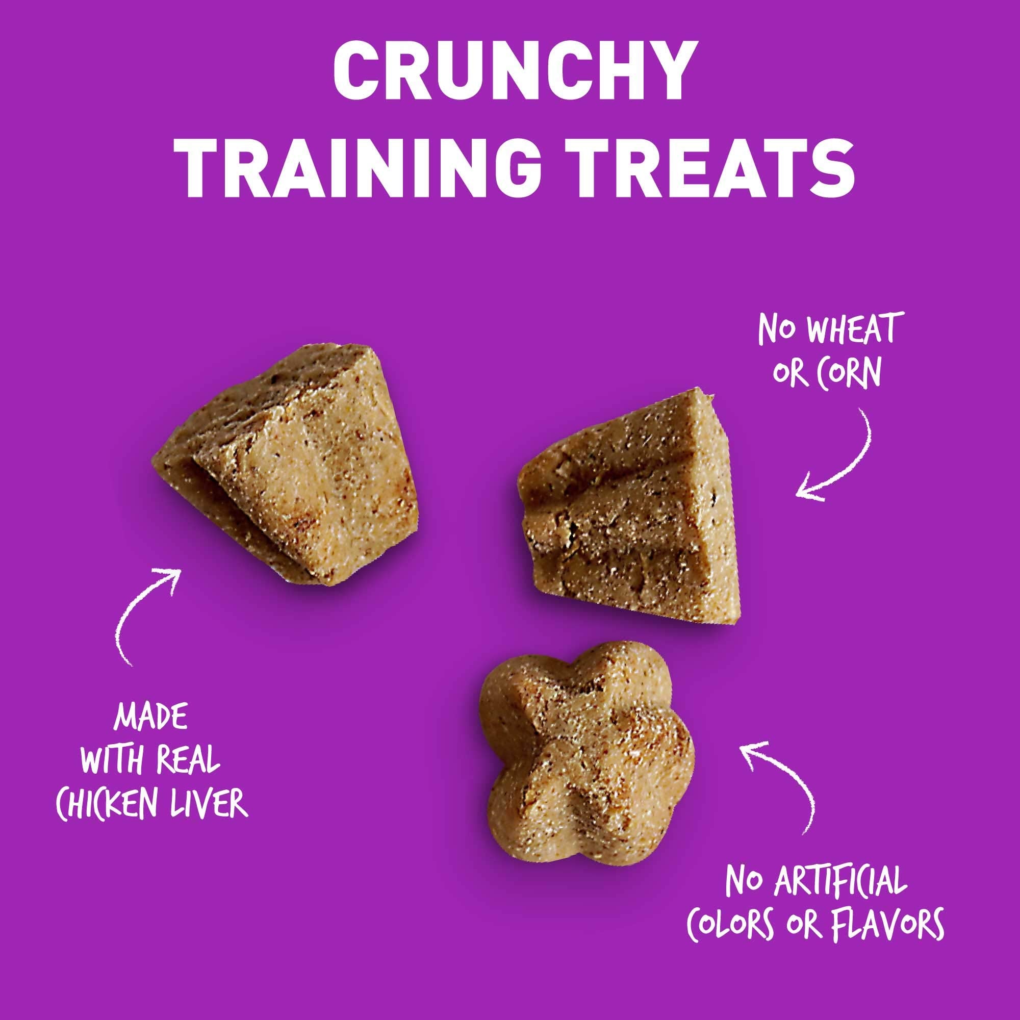Cloud Star Tricky Trainers Crunchy Dog Training Treats 8 oz Pouch, Chicken Liver Flavor, Low Calorie Behavior Aid with 450 treat