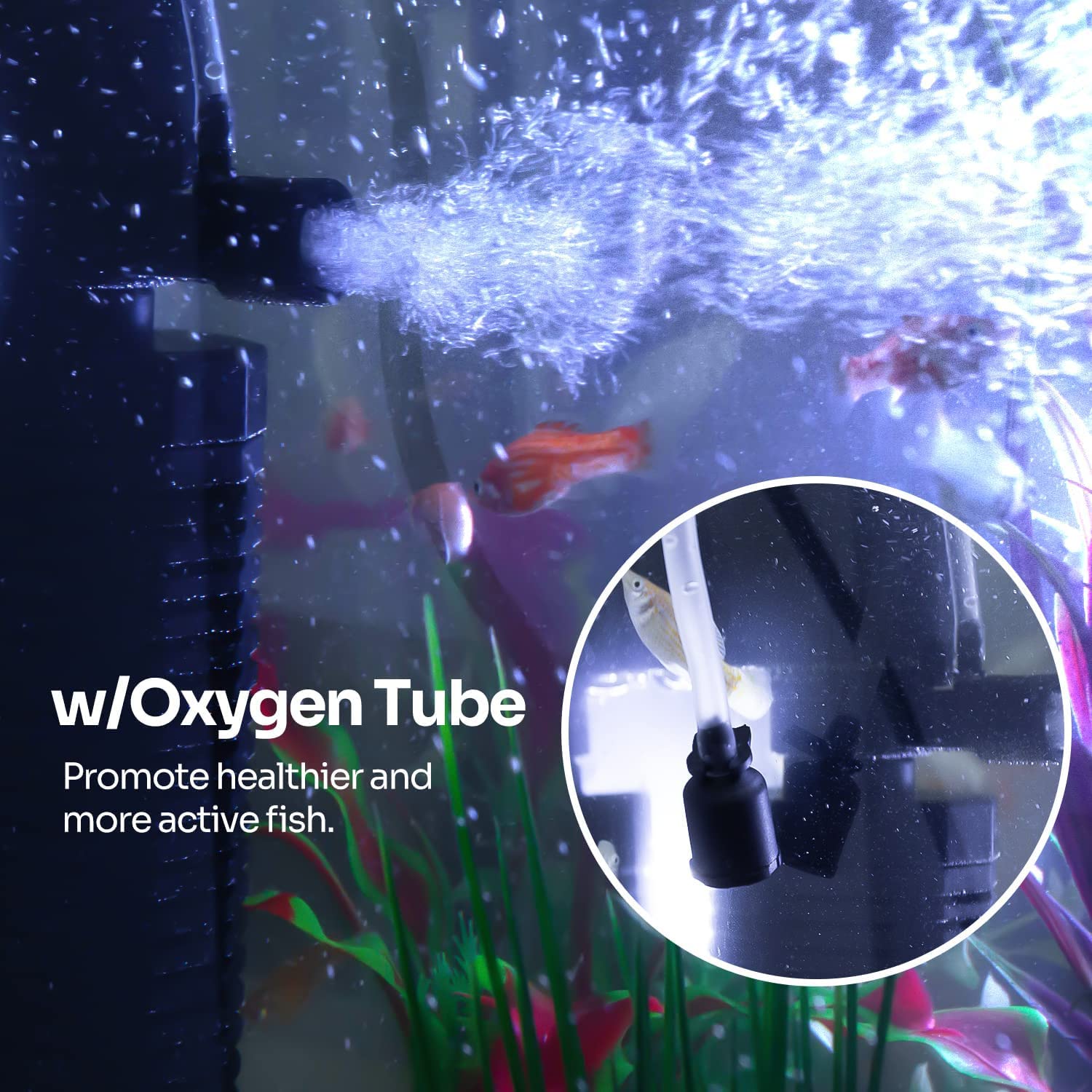 Yaubay Aquarium Internal Filter For 10-50 Gallon Tanks, 13W Power Biochemical Sponge Fish Turtle Tank Filter With Aeration Syste