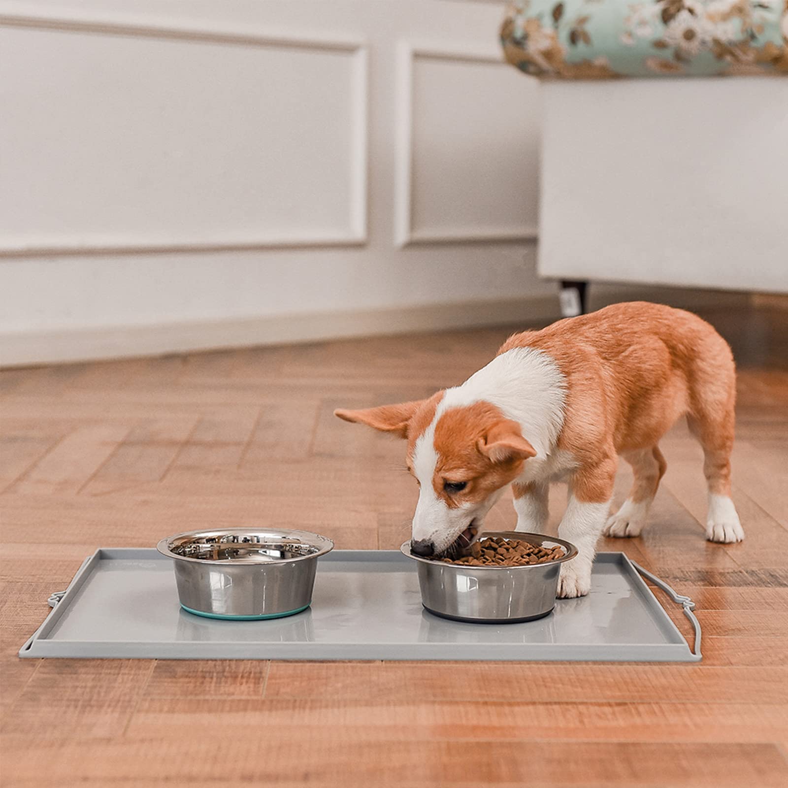 PEggY11 Deep Stainless Steel Anti-Slip Dog Bowls, 2 Pack, 3 cups