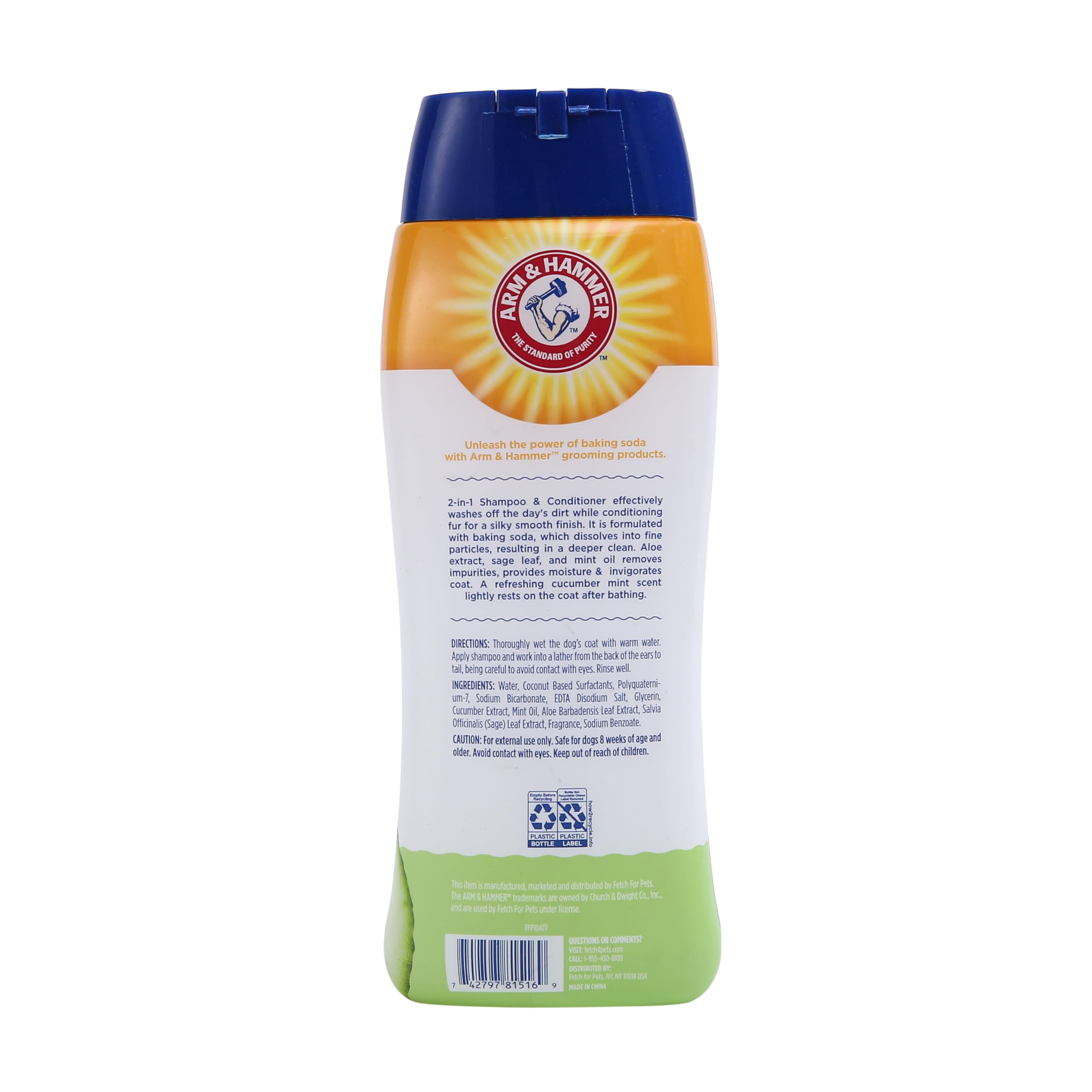 Arm & Hammer For Pets 2-In-1 Shampoo & Conditioner For Dogs | Dog Shampoo & Conditioner In One | Cucumber Mint, 20 Ounce Bottle Dog Shampoo And Conditioner For All Dogs