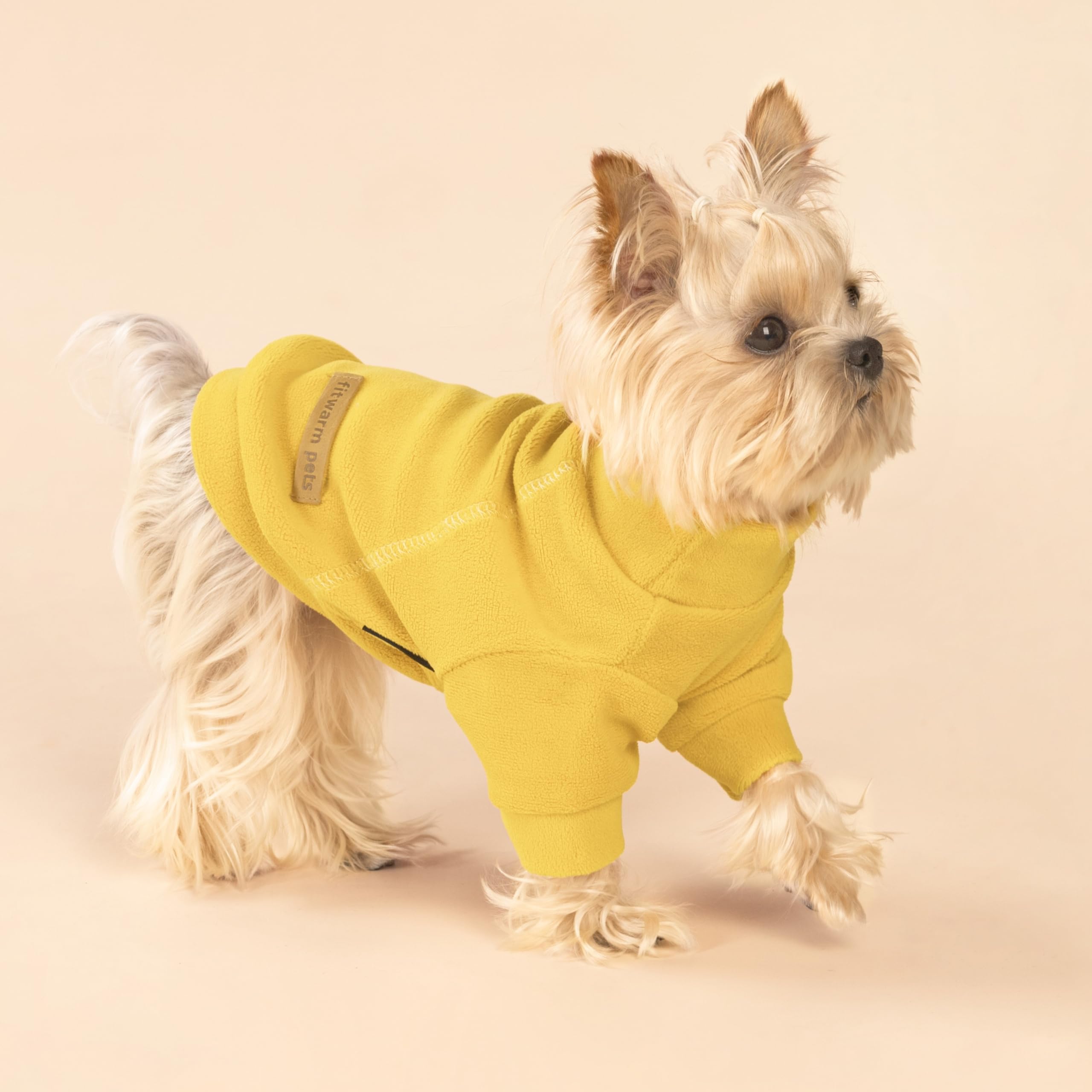 Fitwarm 3 Pack Classic Fleece Dog Sweater, Turtleneck Dog Sweatshirt, Dog Winter Clothes For Small Dogs Boy Girl, Pet Pullover Jumper, Cat Apparel, Orange, Yellow, Coffee, Large