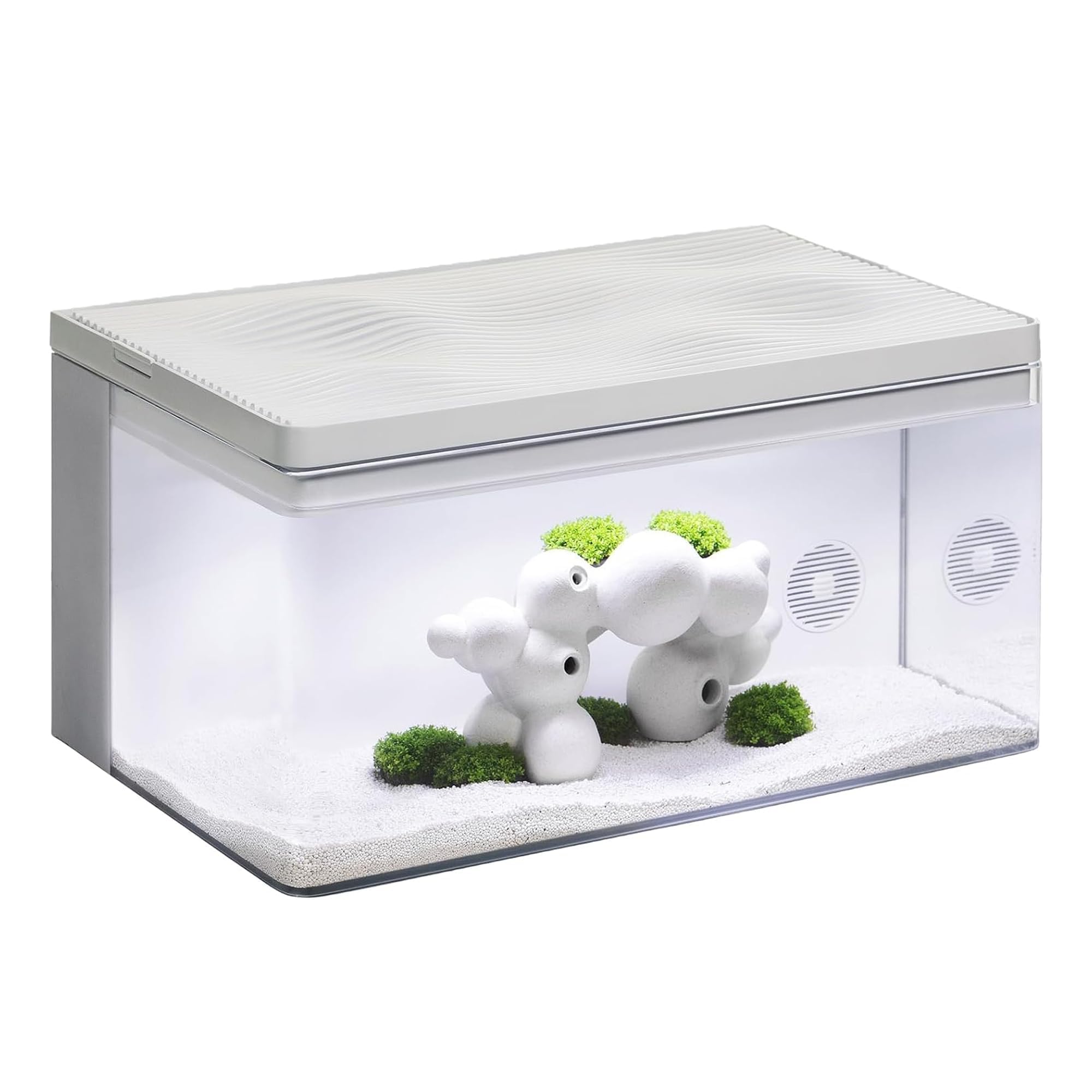 Harmony Aquarium Tank by Clairnara - All-in-One 8 Gallon Freshwater Fish Tank with LED Light, Quiet Pump, and Patented Filtratio