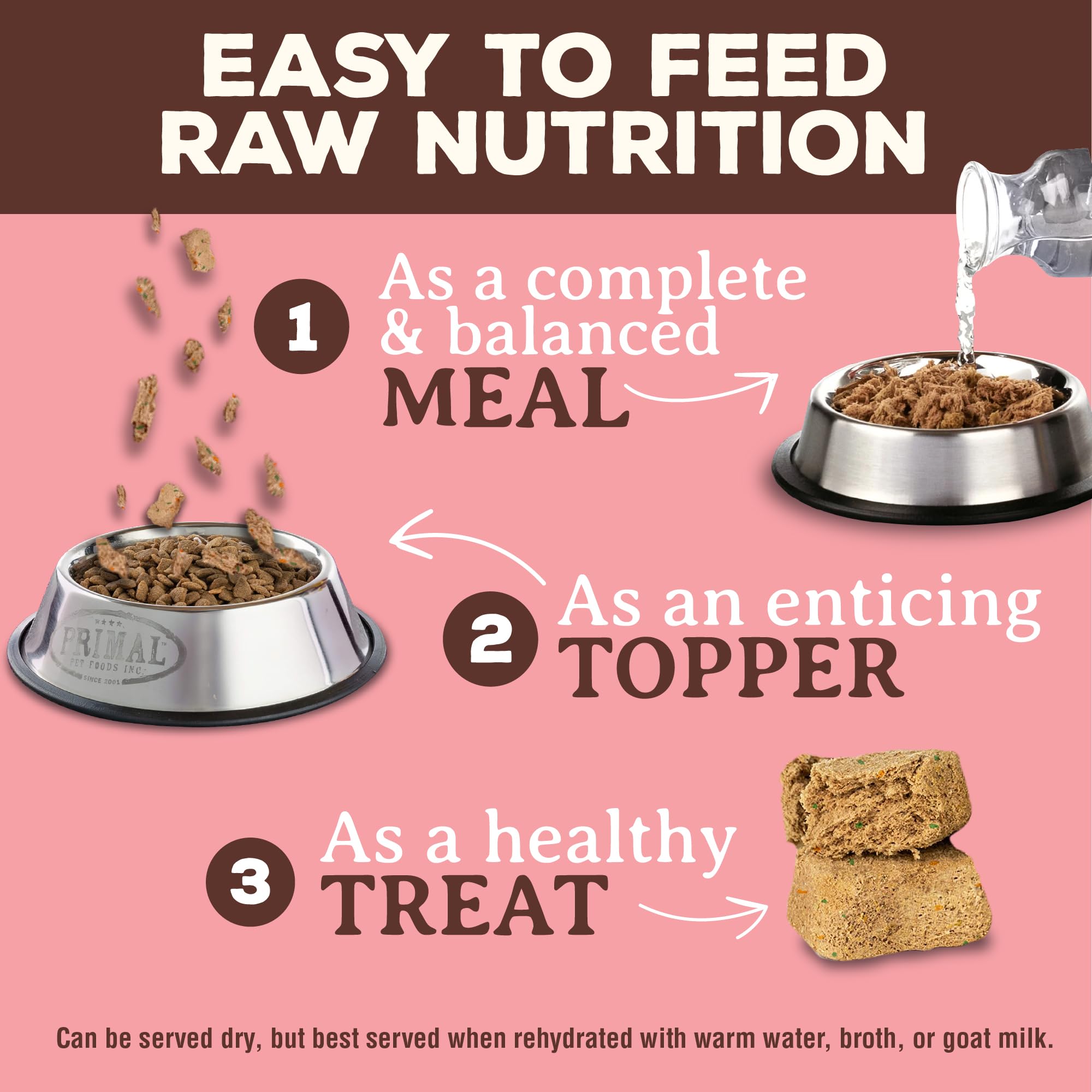 Primal Freeze Dried Raw Cat Food Nuggets Beef & Salmon, Complete & Balanced Meal or Topper, Premium, Healthy, Grain Free, High P