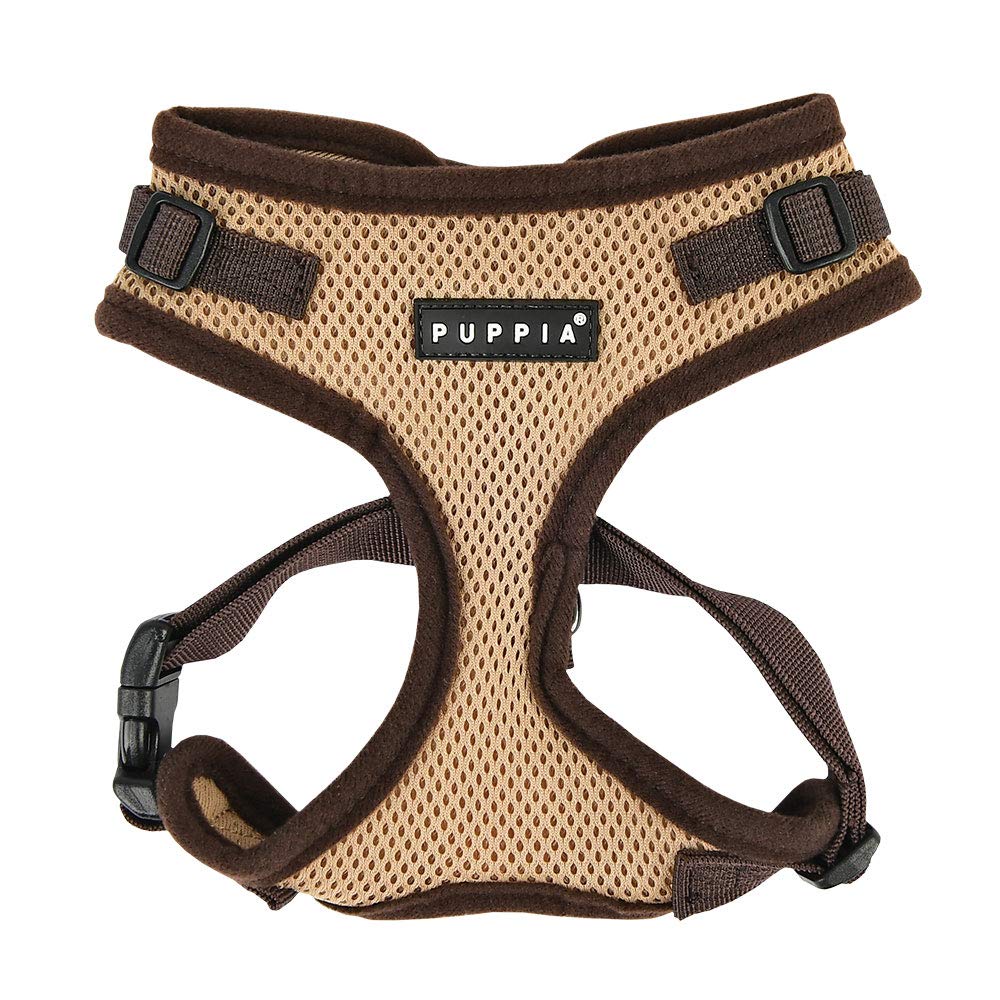 Puppia Authentic Ritefit Harness With Adjustable Neck, Small, Beige