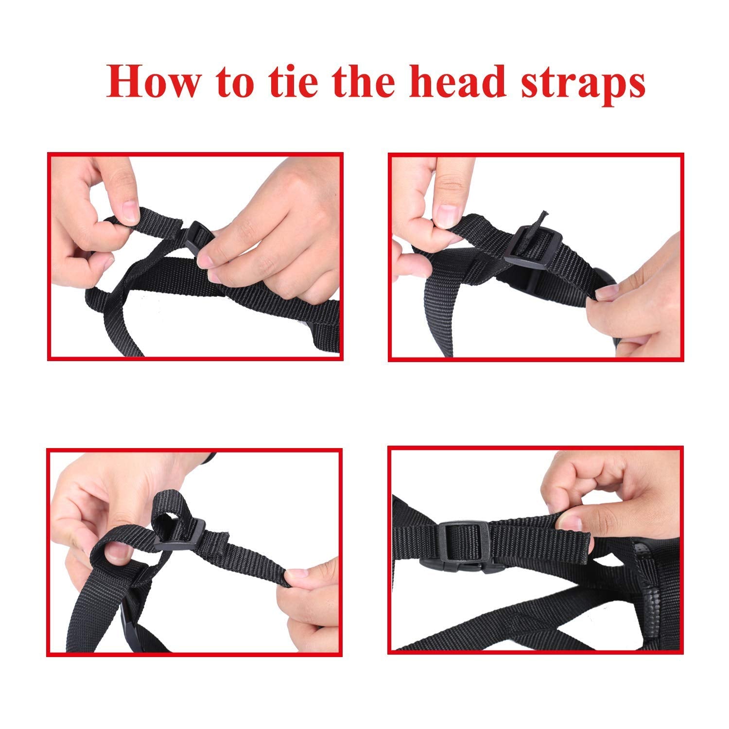 Head Strap Dog Muzzle Prevent From Taking Off By Paws For Small,Medium And Large Dogs(M/Blue)