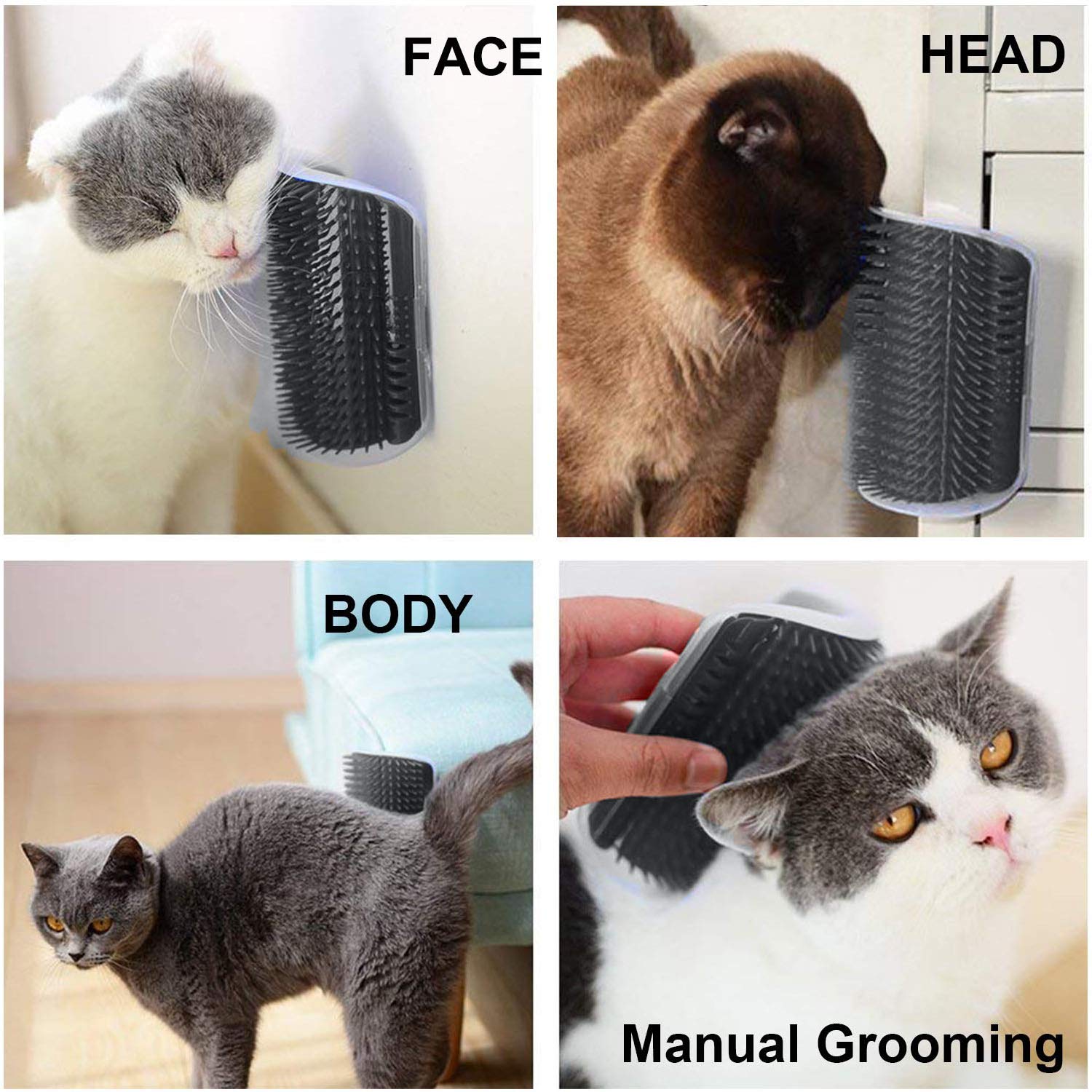 30 Softer cat Self groomer with catnip, Dog cat corner groomer,Wall corner Scratcher comb,grooming Massage Brush, Perfect Scratc