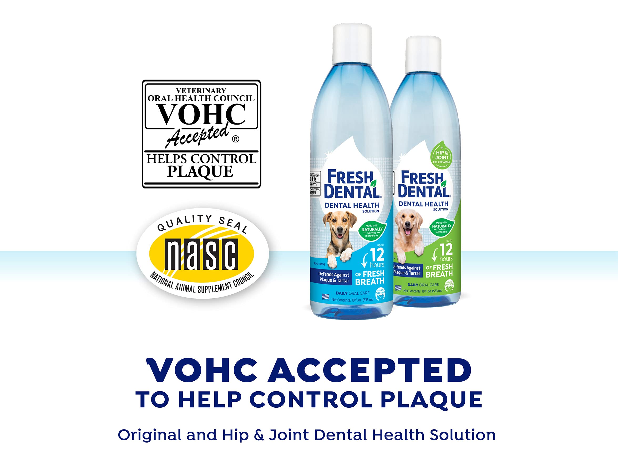 Naturel Promise Fresh Dental Water Additive - Dental Health Solution for Dogs - Easy to Use - Helps Clean Teeth - Freshens Breat