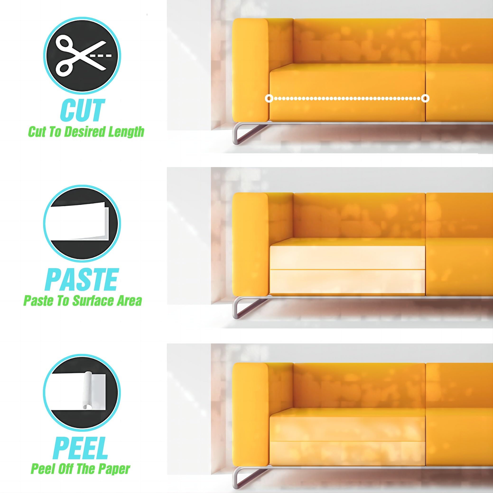 Polarduck Anti Cat Scratch Tape, Double-Sided, 4" x 30 Yards, Transparent, Furniture Protector, Safe for Pets and Kids