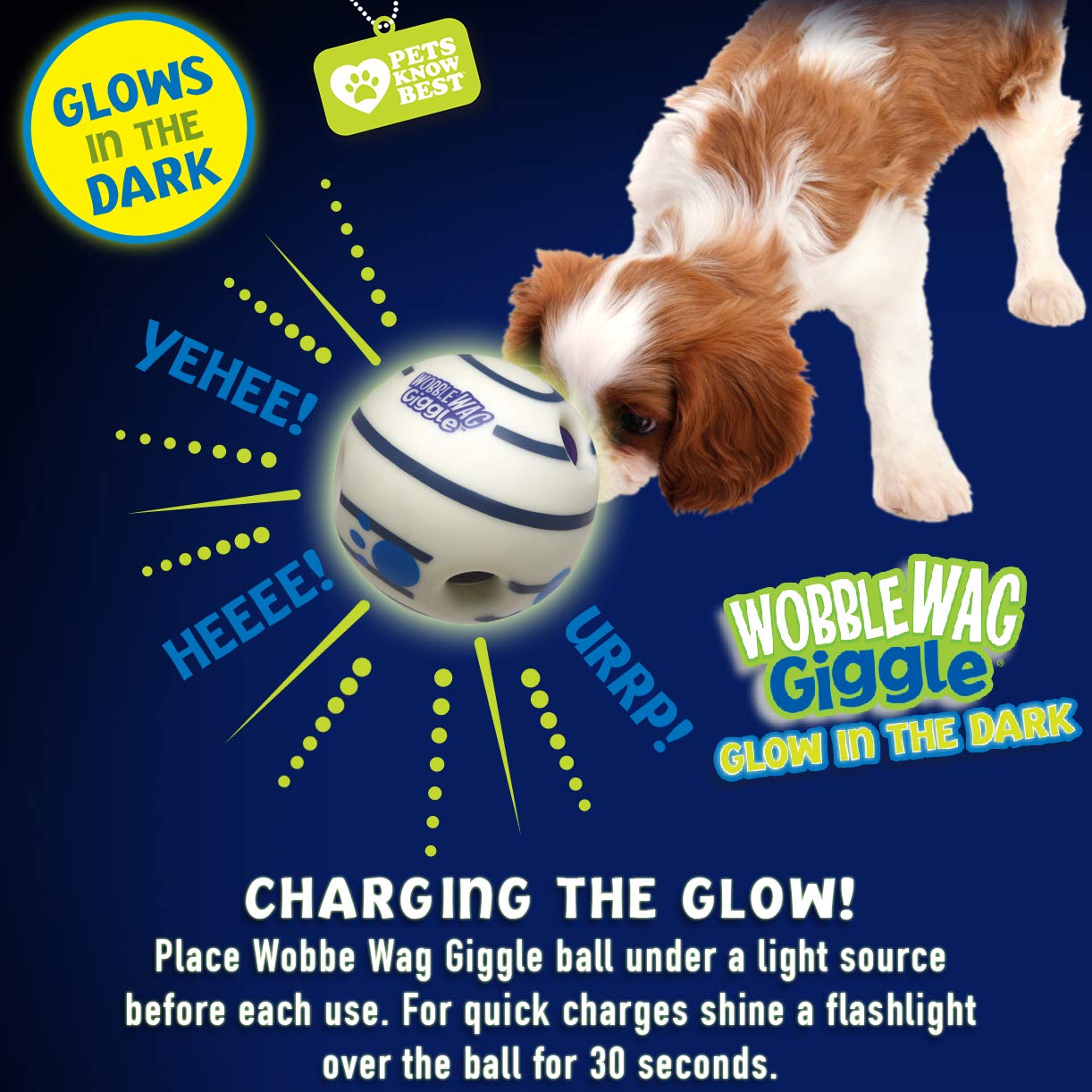 Wobble Wag Giggle Glow In The Dark, Interactive Dog Toy, Fun Giggle Sounds When Rolled Or Shaken, Pets Know Best, As Seen On Tv,