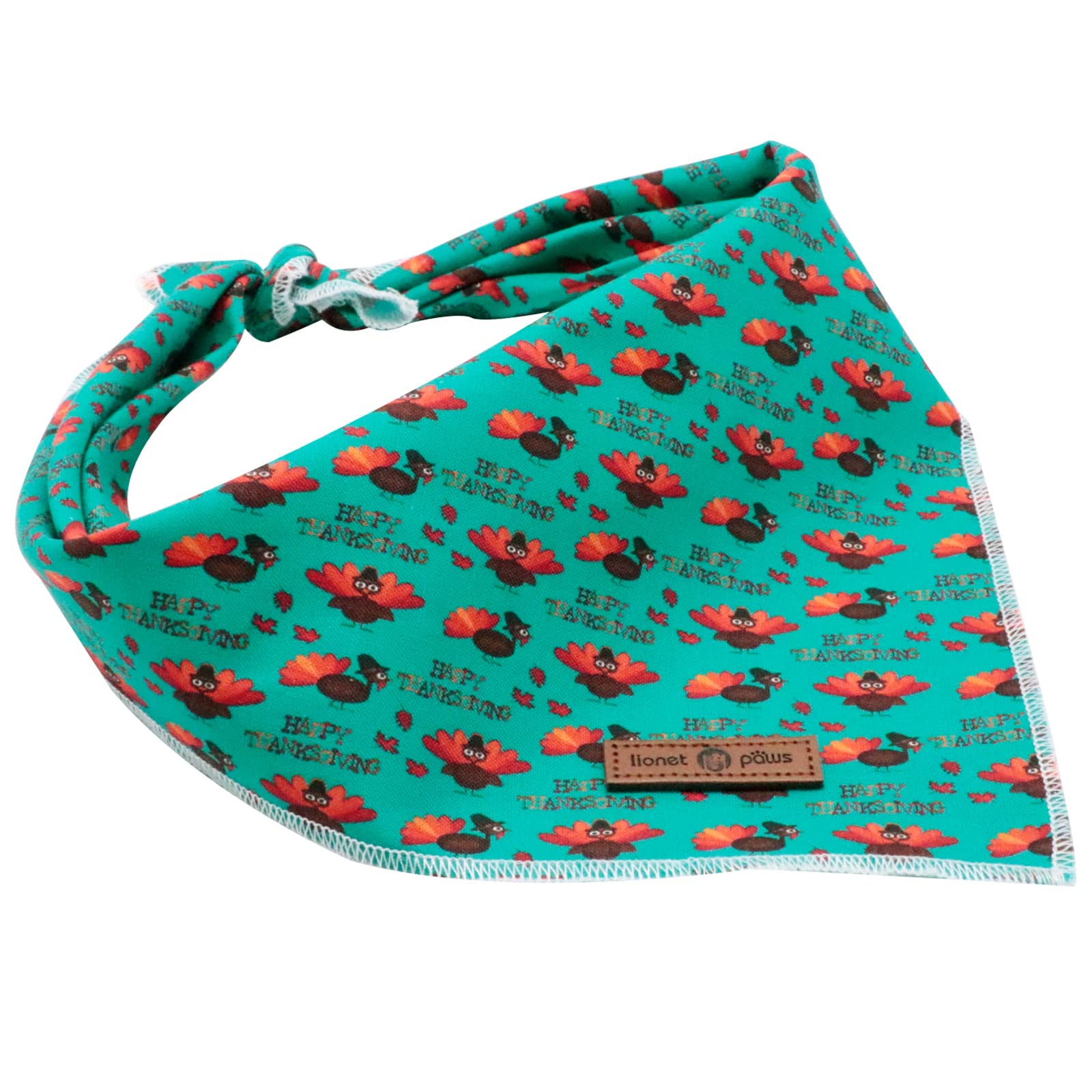 Lionet Paws Thanksgiving Dog Bandana Washable Cotton Handkerchief Scarf Triangle Bandana for Small Medium Large Dogs Girl Boy