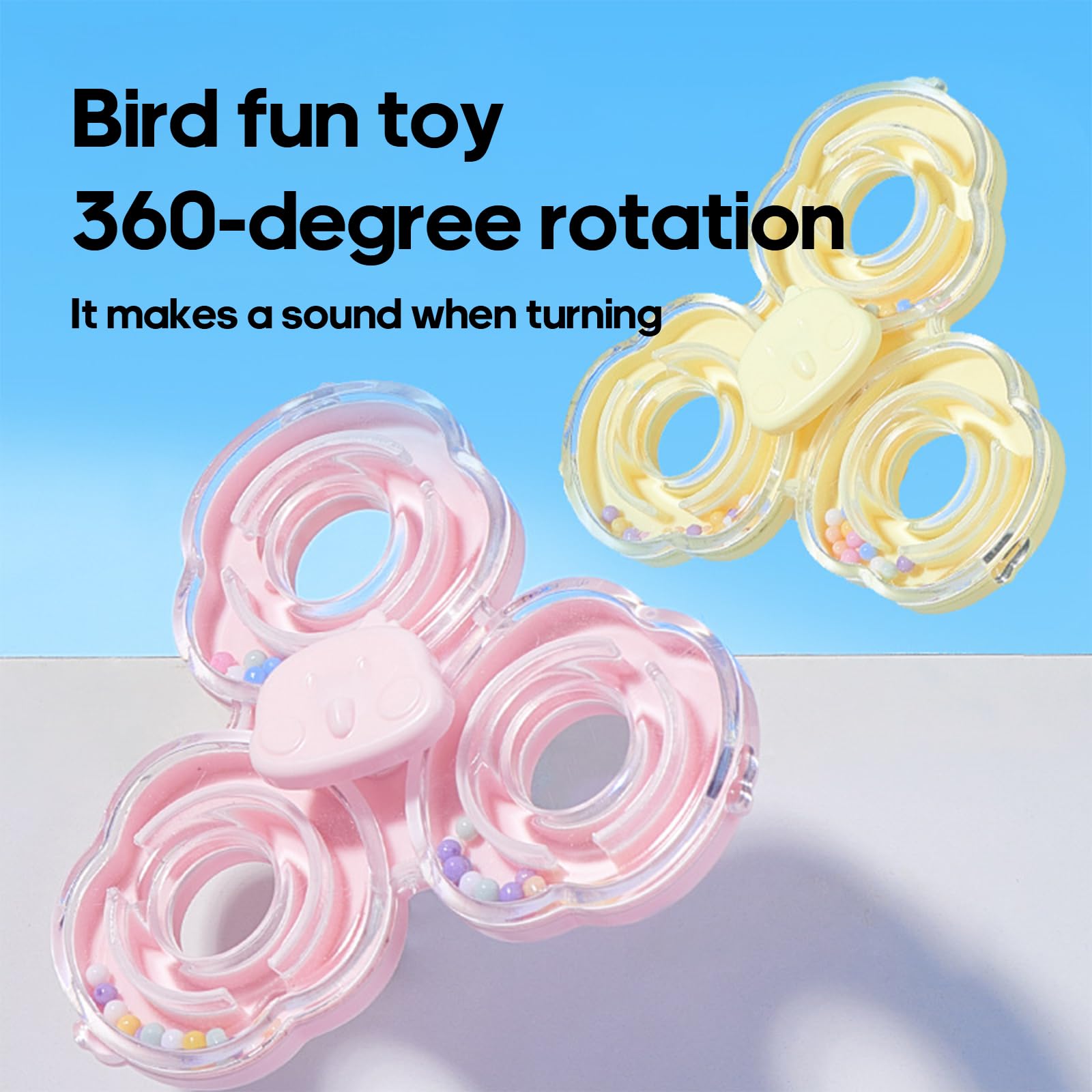 Squsimei Bird Spinning Toys Inside The Birdcage Parrot Toys For Medium Small Birds Emitting Sounds Interactive Parrot Toy Access