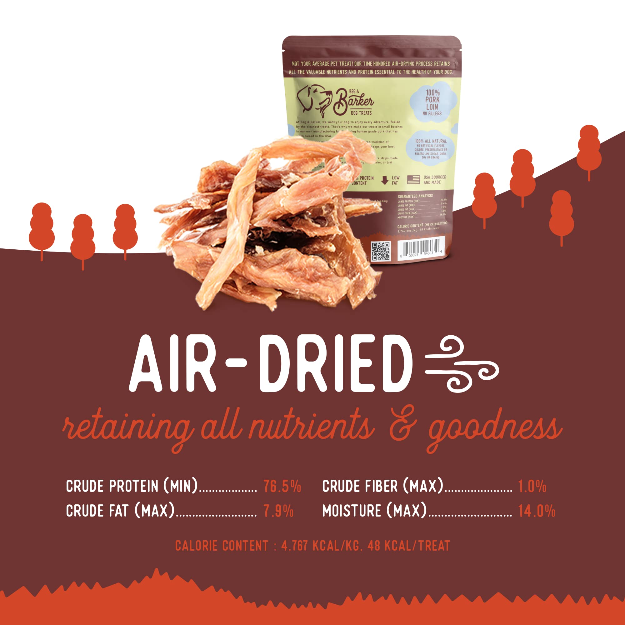 Beg and Barker Dog Strips Pork Loin 4Oz
