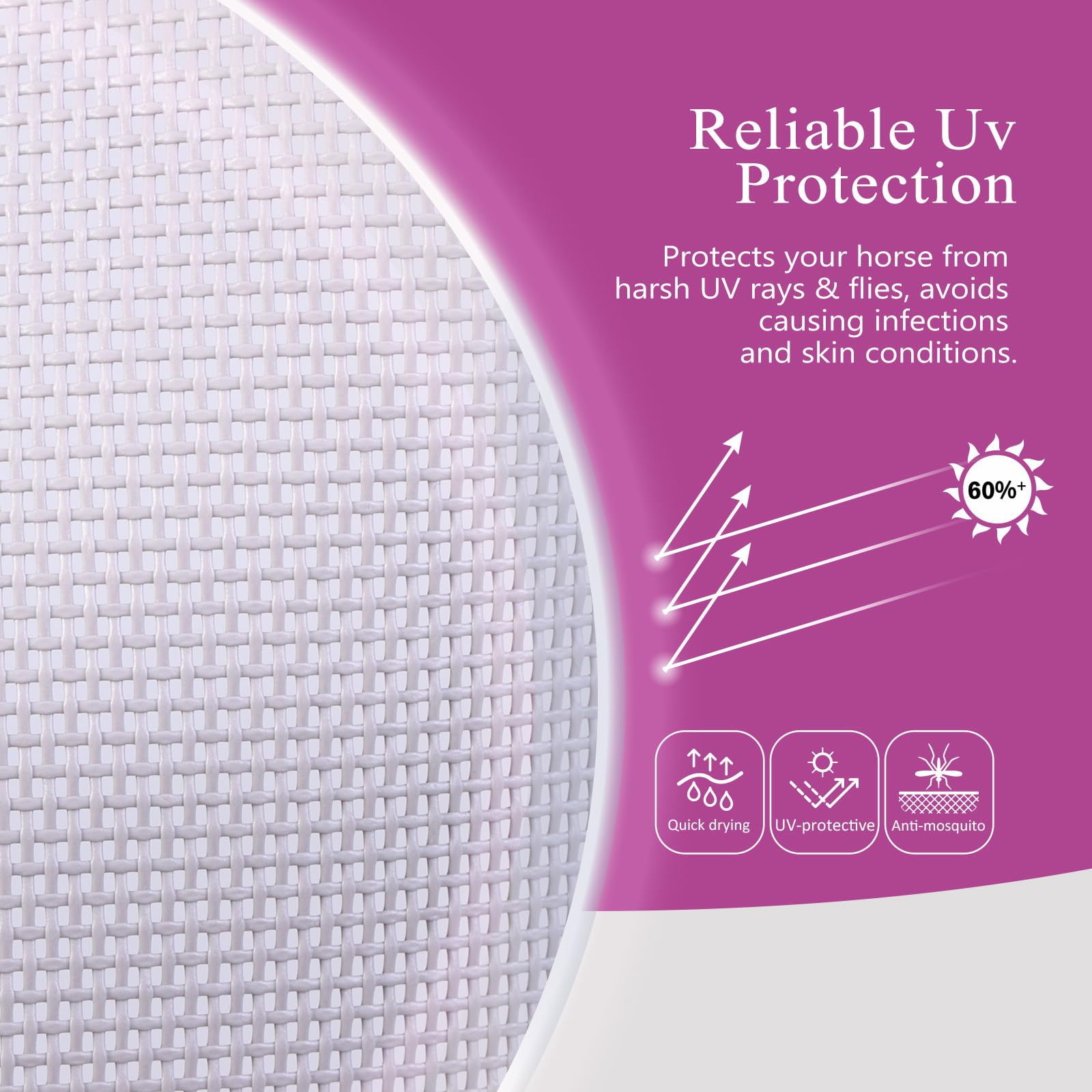 Harrison Howard Full Face Horse Fly Mask UV Protection and Breathable for Equine Use Comfortable Magenta XS