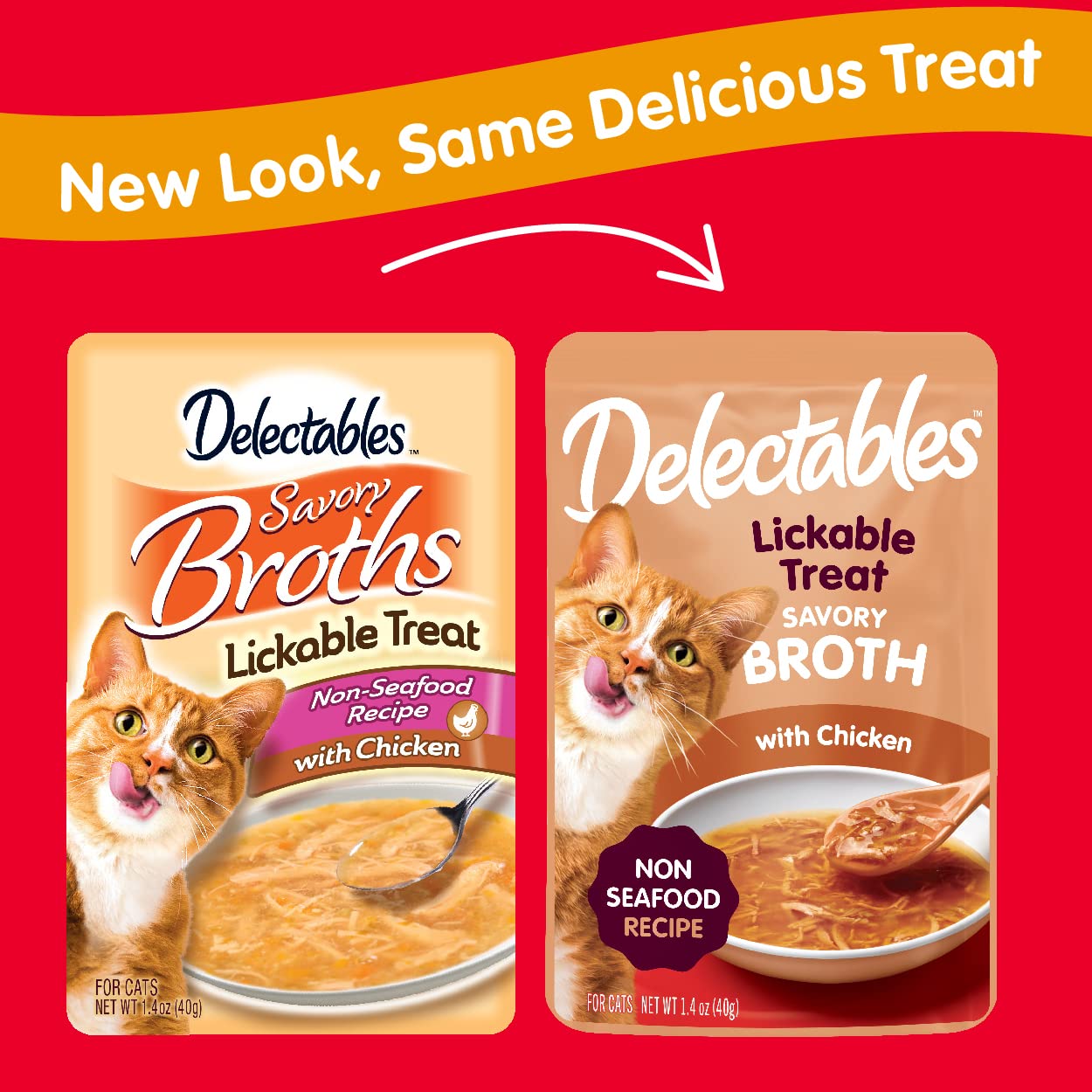 Hartz Delectables Savory Broths Lickable Wet Cat Treats for Adult & Senior Cats, Non-Seafood Chicken, 1.4 Ounce (Pack of 12)