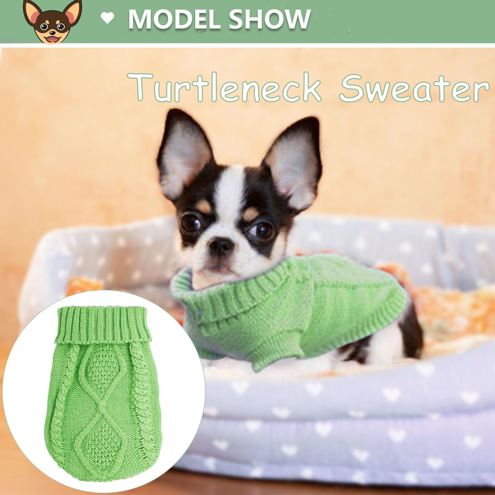 2 Pieces Chihuahua Clothes Dog Clothes For Small Dogs Girl Dog Sweaters For Small Dogs Cute Puppy Cat Clothes Turtleneck Thick Warm Clothes For Yorkie Cat Extra Small Dog Clothes (Xx-Smal)