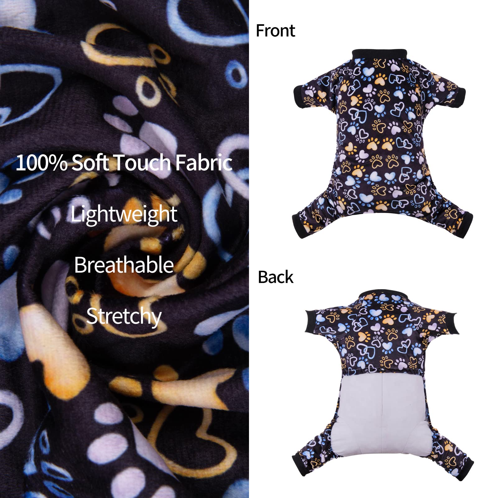 Cutebone Footprints Of Love Dog Pajamas Soft Puppy Pjs For Small Dogs P220L