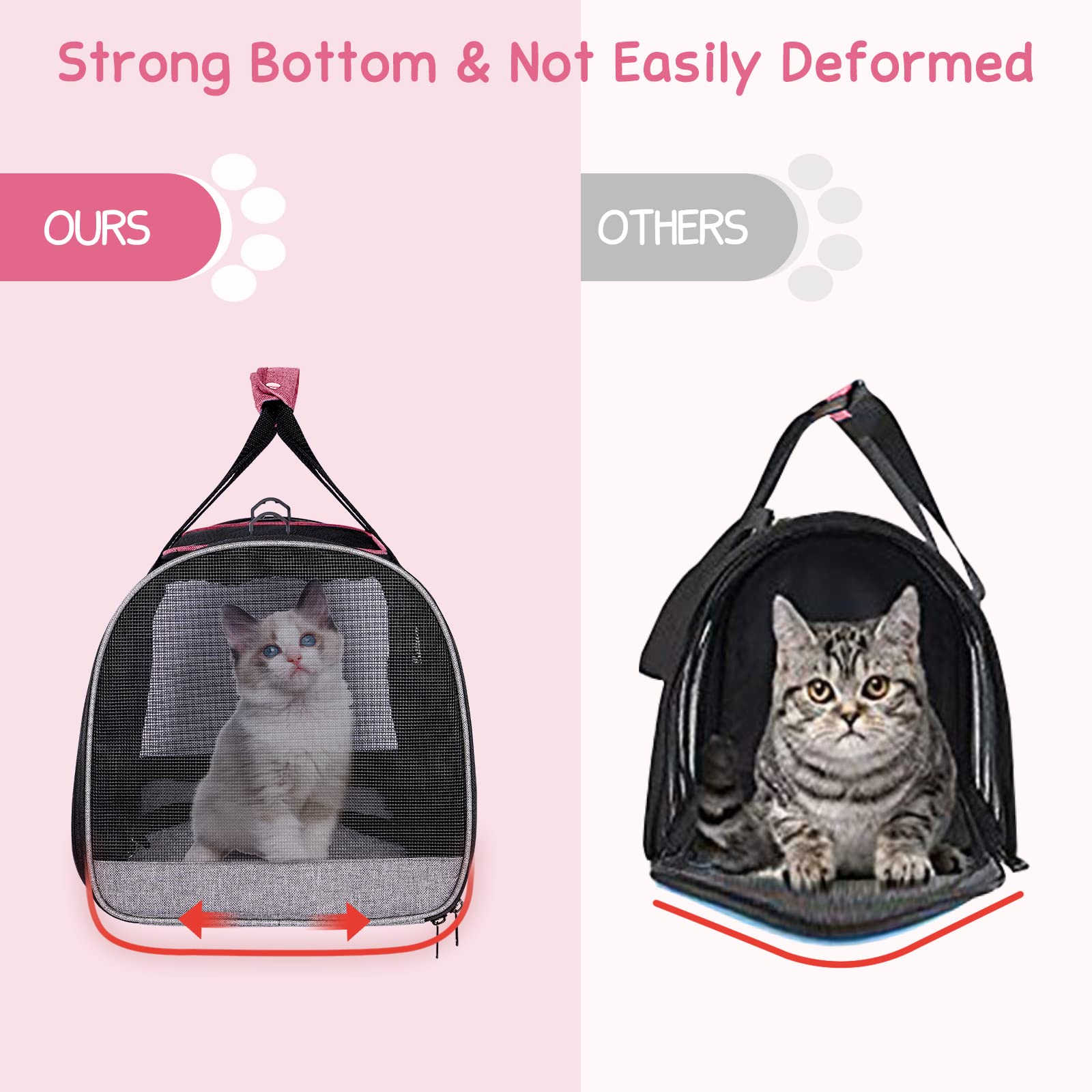 BurgeonNest Cat Carriers for Medium Puppy Under 25 lbs, Pet Carrier for Cats with Unique Side Bag,Top Load Small Pet Bag Soft-Si