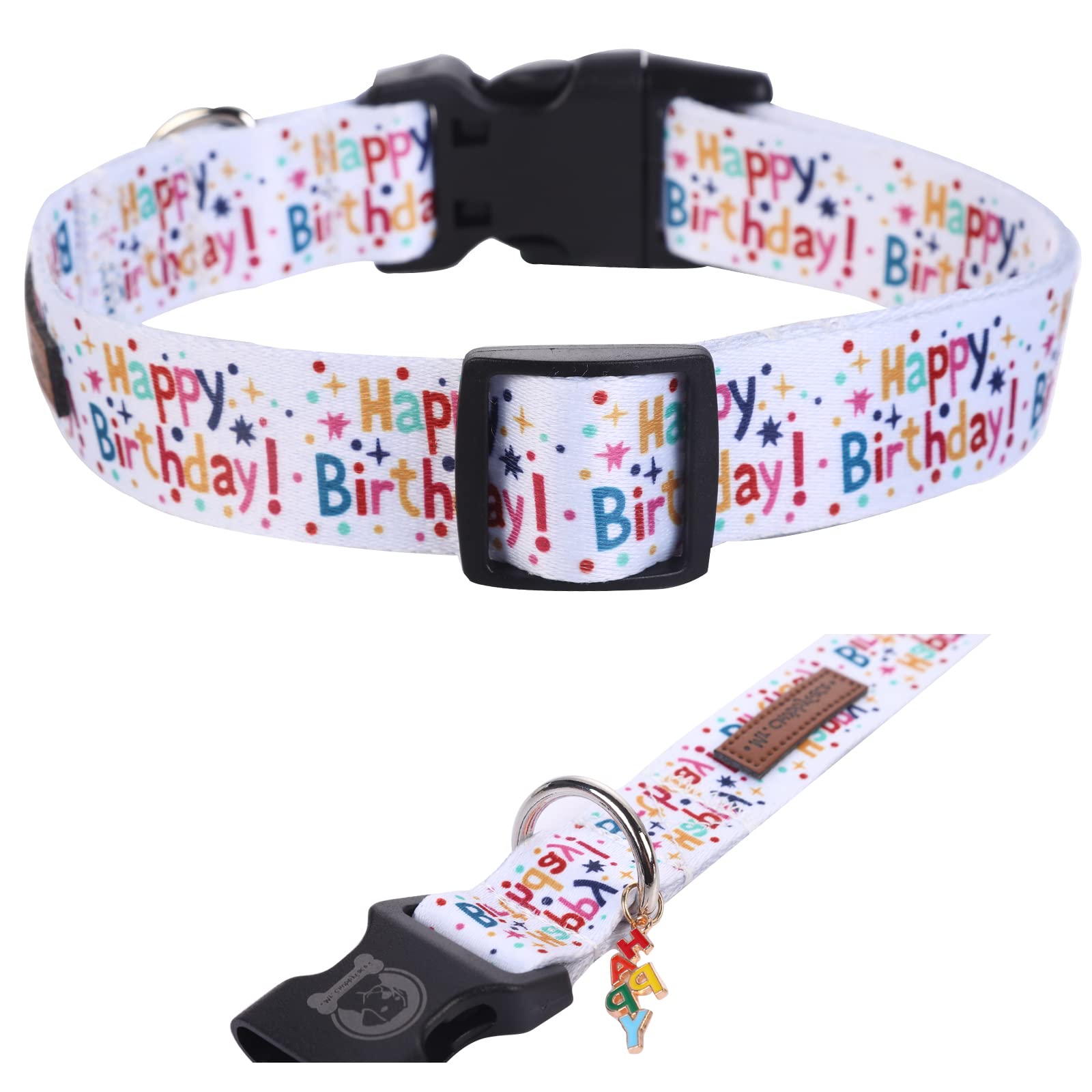 Mr. Chubbyface Birthday Dog Collar With Patterns Soft Adjustable Pet Boy Girl Collar For Small Medium Large Dogs