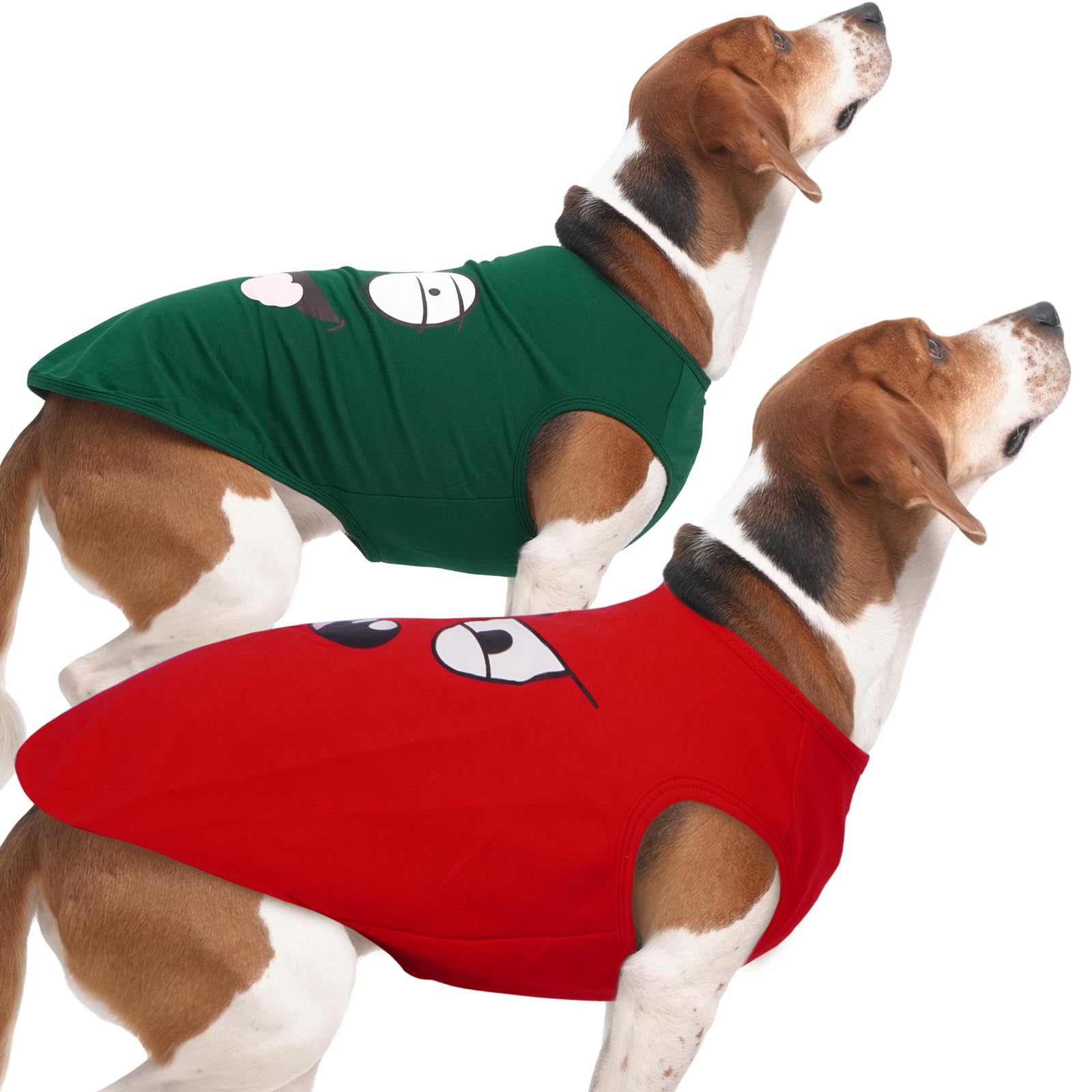 Iecoii 2 Pack Pet Tank Top Tee Sleeveless| X-Large |Summer Dog Clothes Apparel,Pet Funny Costume Doggy T-Shirts Clothing For Med