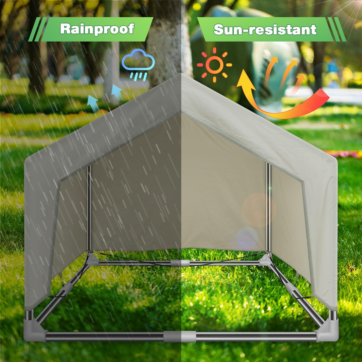 Dog Shade Shelter Outdoor Medium Tent Dog House For Medium Dogs, Outdoor Dog Tent, Outside Sun Rain Canopy Pet House For Cats, R