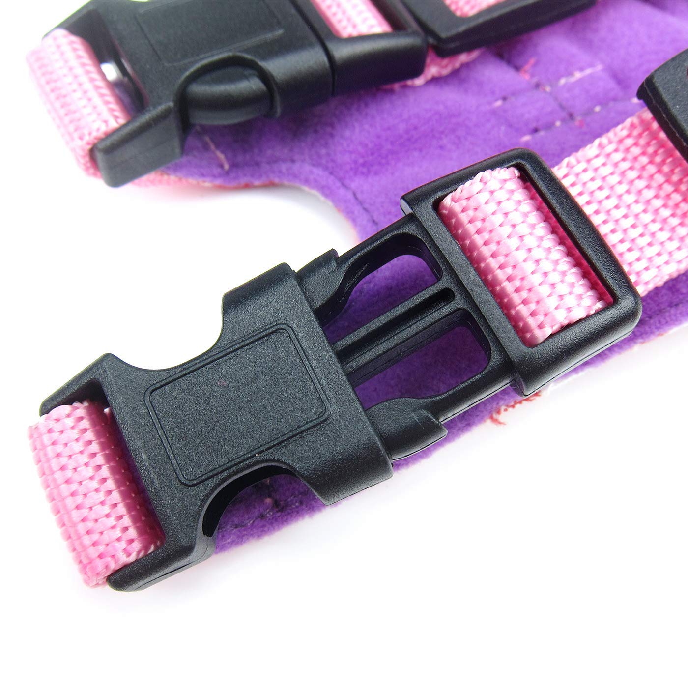 Wontee Small Pet Harness Vest And Leash Set With Bowknot And Bell Decor For Gerbil Guinea Pig Squirrel Kitten Outdoor Walking (M, Pink Star)