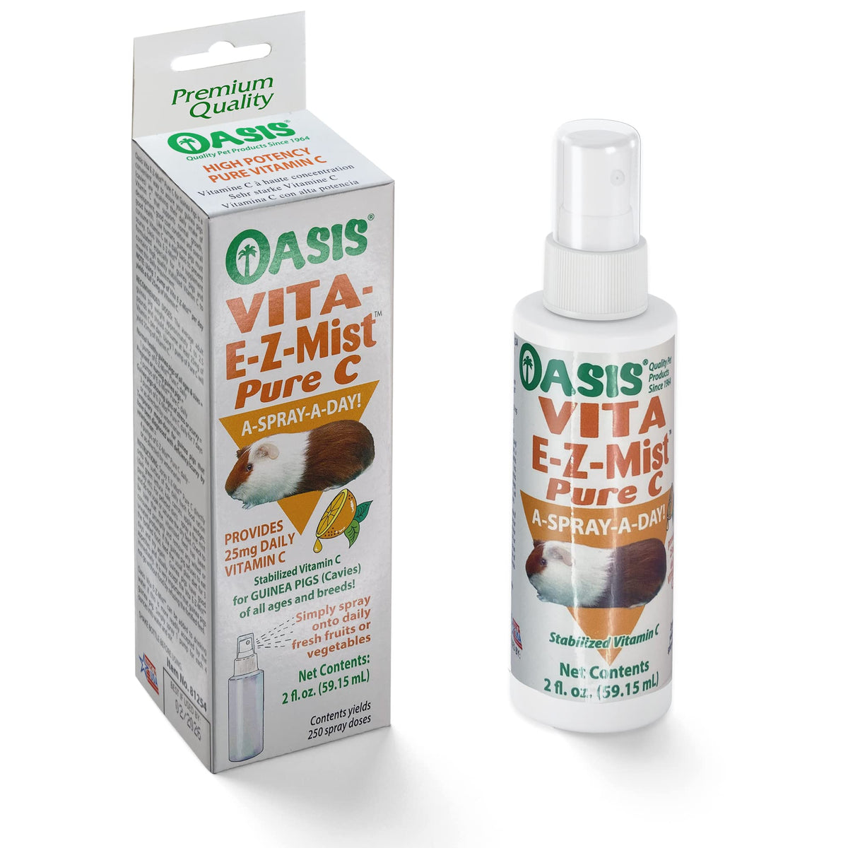 Oasis Guinea Pig Pure C Vita E-Z Mist Supplement, 2 Oz
