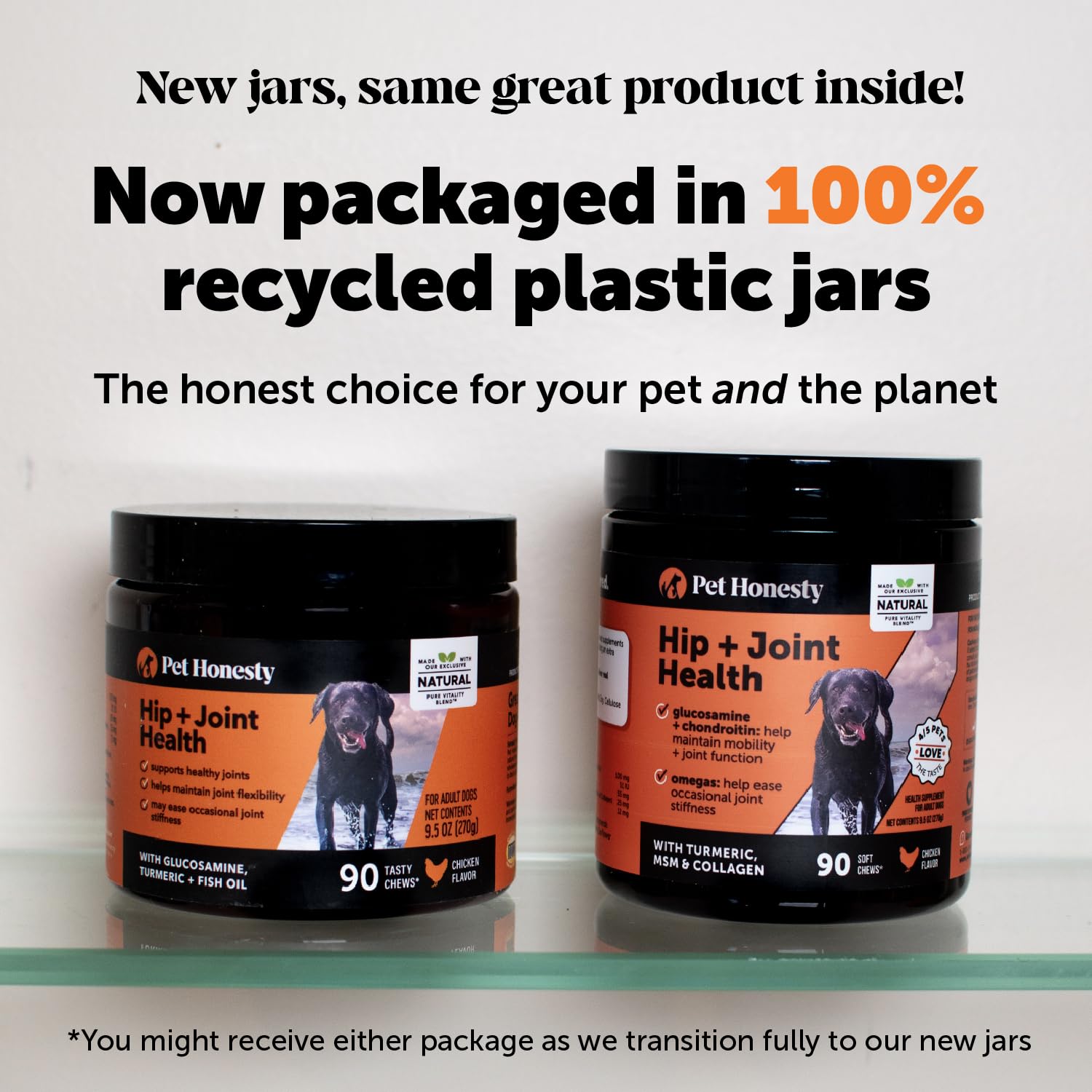 Pet Honesty Hip & Joint Health - Glucosamine for Dogs Soft Chews, Joint Supplement for Dogs with Glucosamine Chondroitin, MSM, T