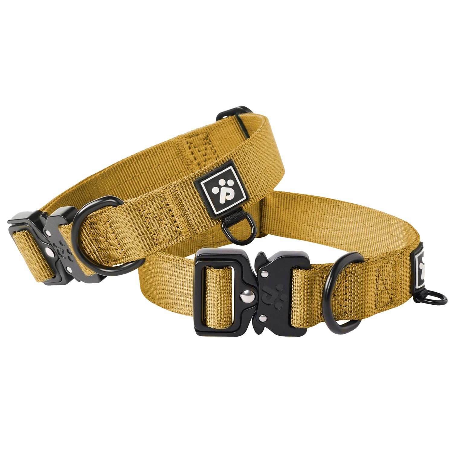 CLEPAWS Dog Collars for X-Large Dogs, Heavy Duty Tactical Dog Collar with Metal Buckle, Durable Pet Collar Quick Release, Reinfo