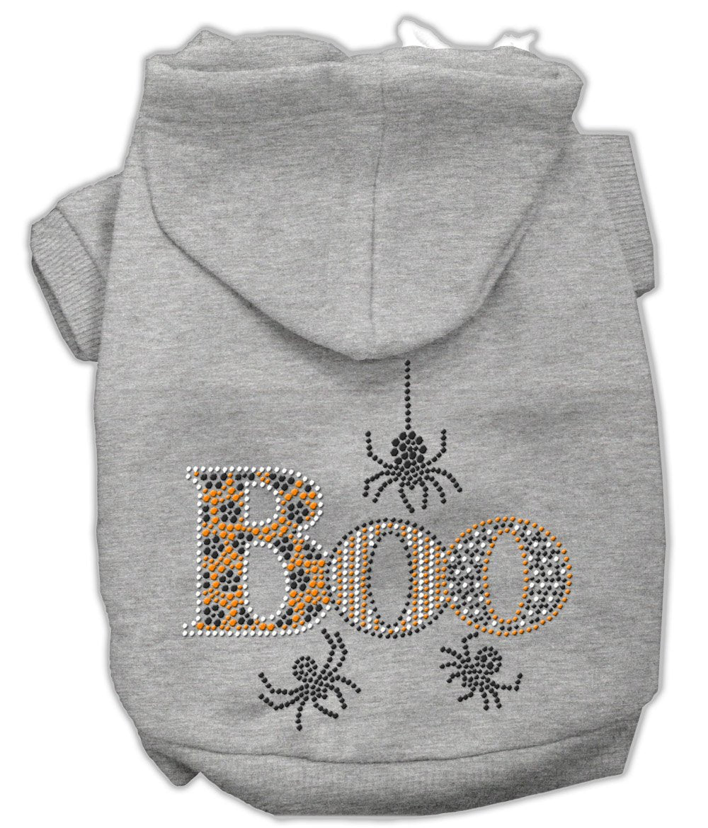 Mirage Pet Products 14' Boo Rhinestone Hoodies, Large, Grey