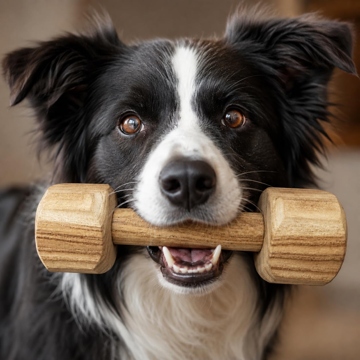 Petpals Wooden Dumbbell Toy For Dogs | Natural Wood Texture Toy | Toys For Adult Large, Medium Dogs