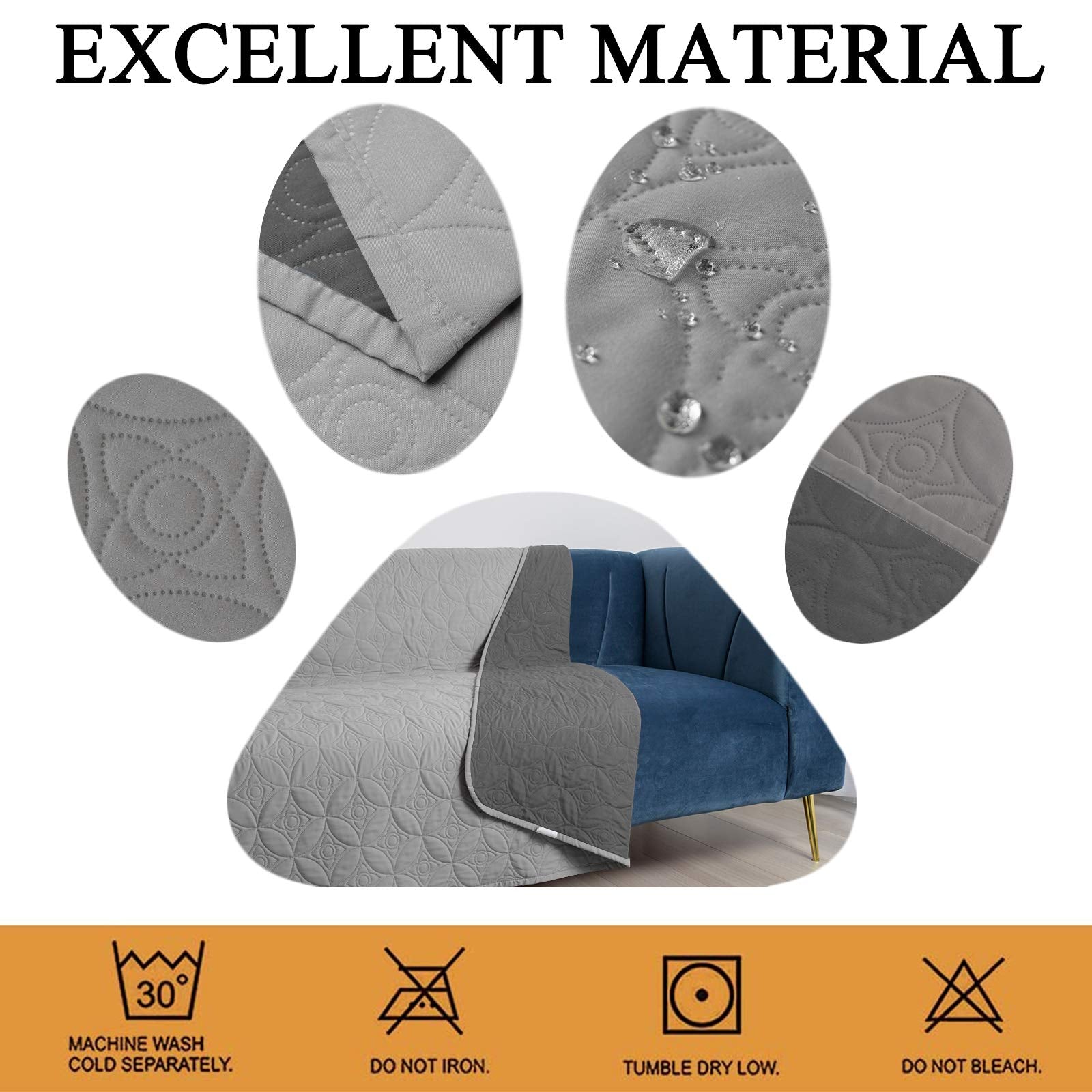 Tuffeel Waterproof Dog Bed Cover, 82x102 Inches Pet Sofa Couch Blanket for Bed, Furniture Protector from Large Dogs Washable, Re