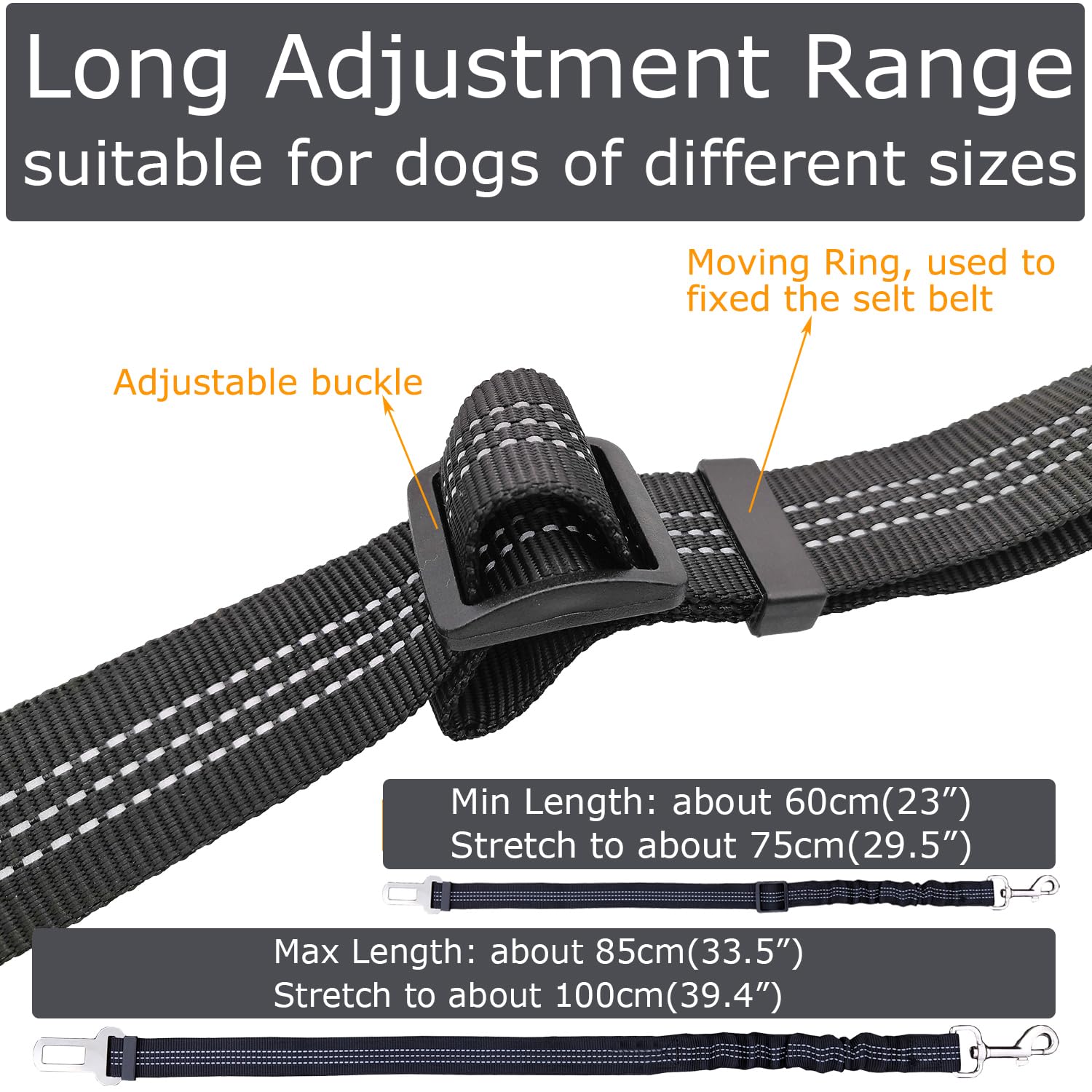 Yiaizhuo 2 Dog Seatbelt Seat Belt Car Harness Leash Travel Accessories Bungee Anti Shock Pet Cat Adjustable Lead Clip Safety Sea