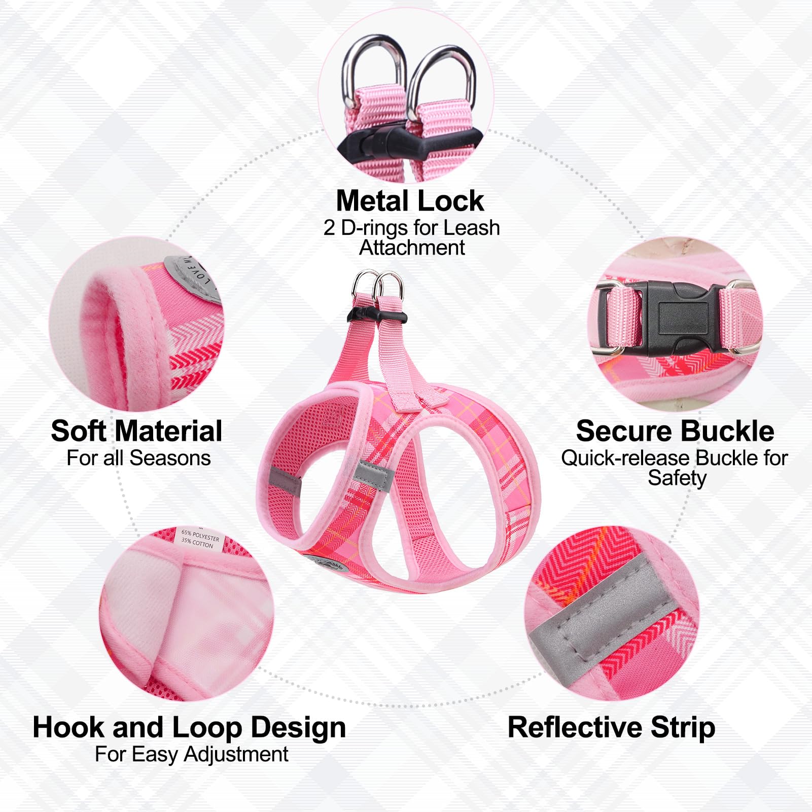 Beautyzoo Small Dog Harness And Leash Set, Step In No Choke No Pull Soft Mesh Dog Harnesses Reflective For Small Medium Puppy Do