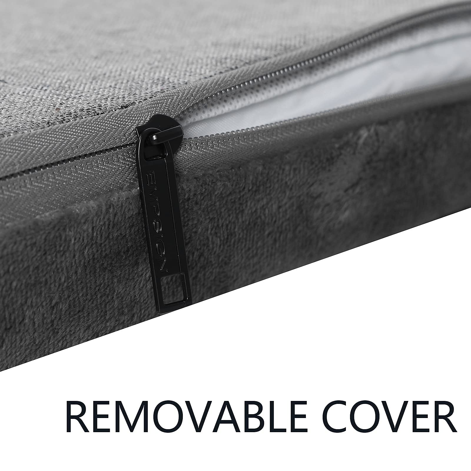 EMPSIGN Dog Bed Mat - Reversible Waterproof Crate Pad, Firm Support for Small to XXL Dogs, 23"L x 16"W x 3"Th, Grey, Model JP-E120