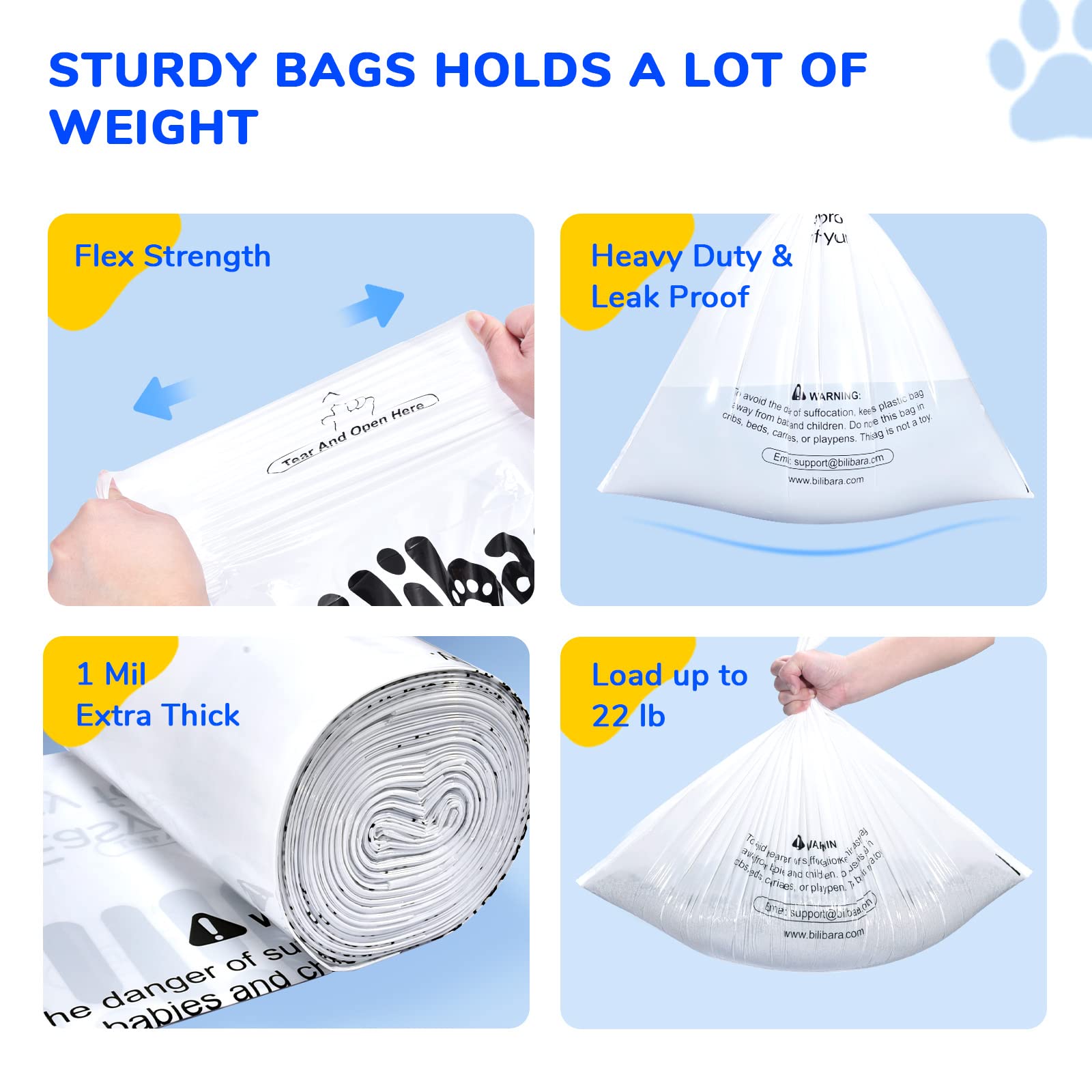 Bilibara Litter Box Liner Bag Compatible with Cat litter Box 3 and 4, 60 Pack - Extra Thick Waste Bags for Self-Cleaning Pet Kit