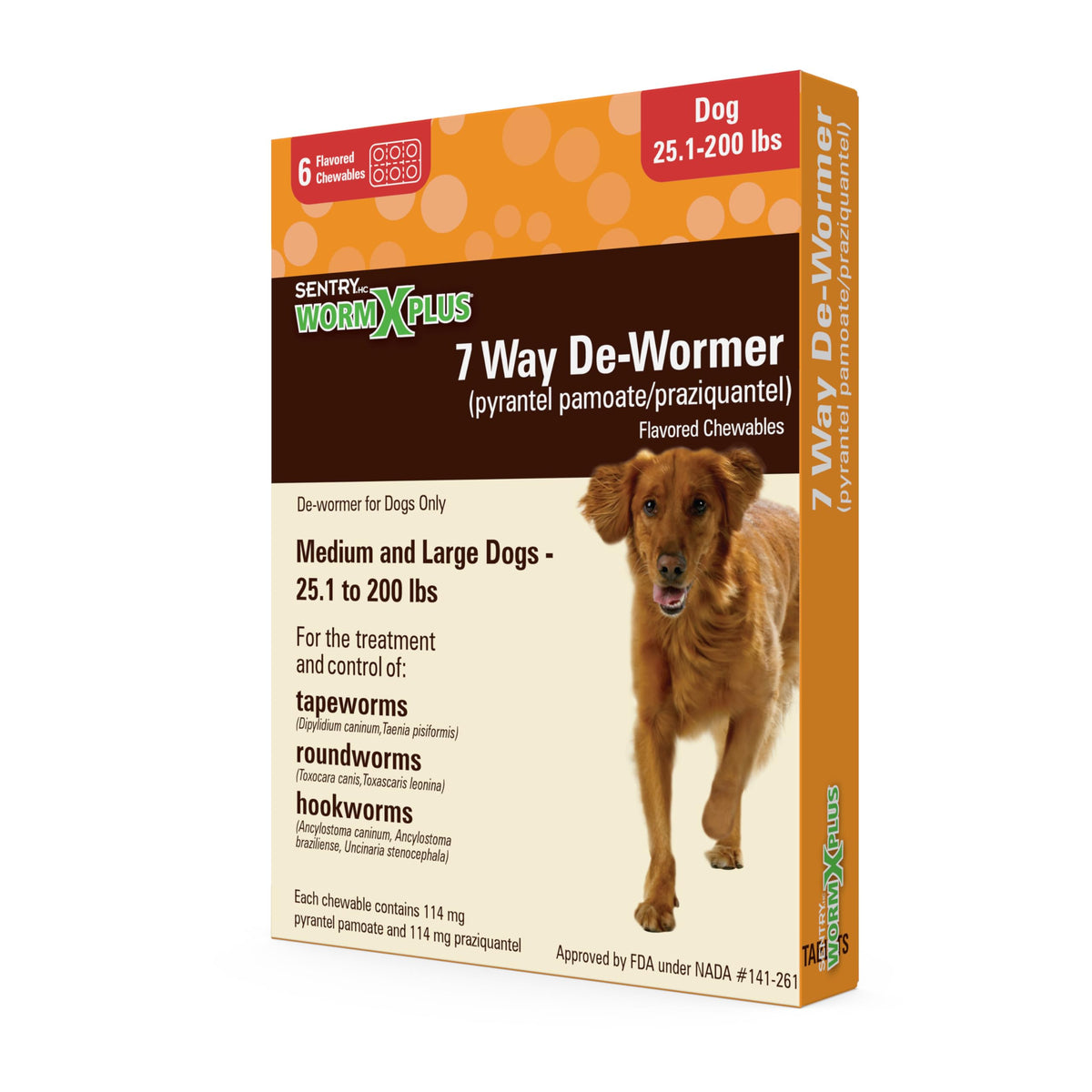 Sentry Pet Care Sentry Worm X Plus 7 Way Dewormer Large Dogs (6 Count) Package May Vary