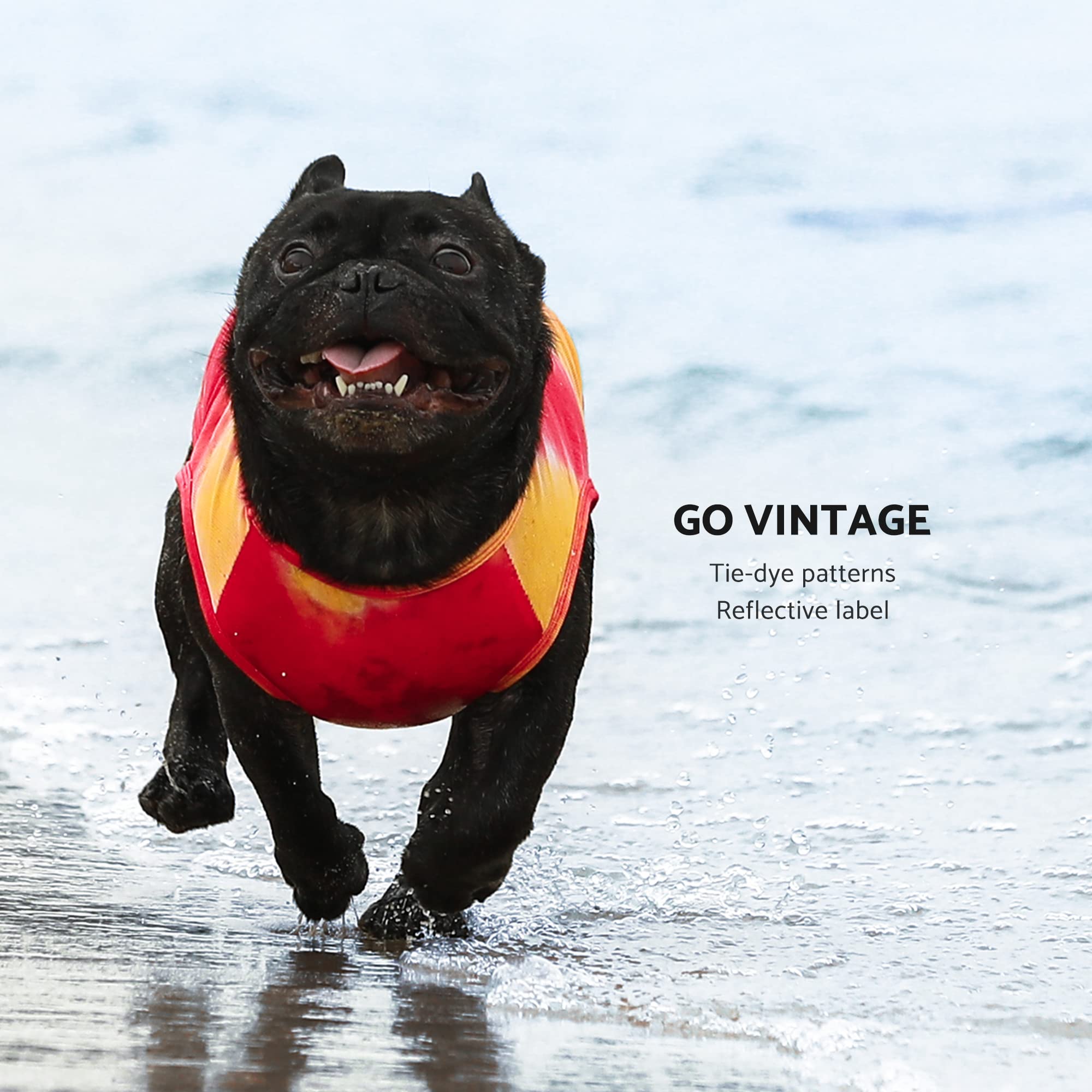 Fitwarm 2-Pack Dog Shirt, Tie Dye Dog Clothes For Small Dogs, Cotton Sleeveless Vest T-Shirt, Cat Apparel, Yellow Blue, Medium