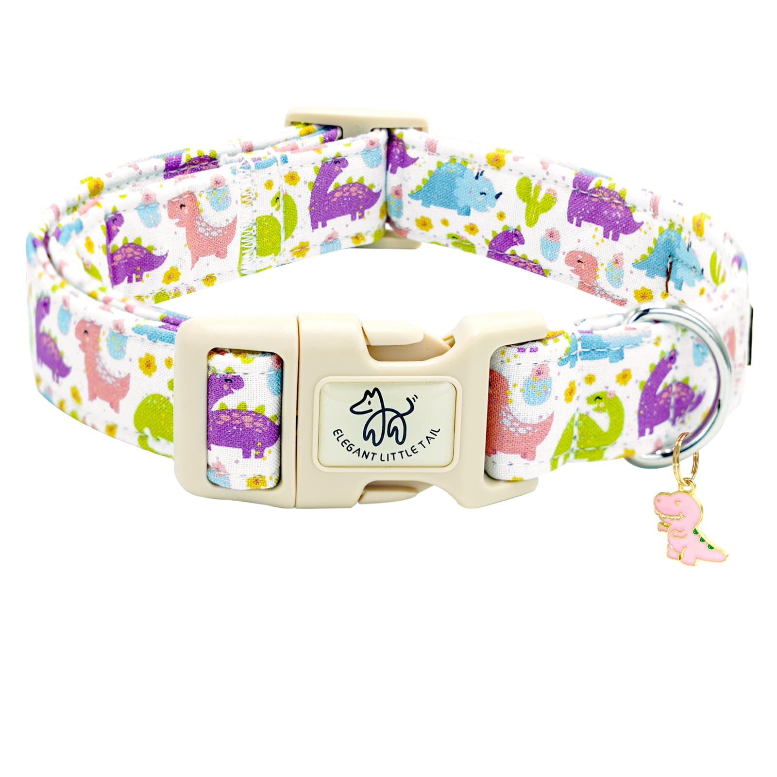 Elegant Little Tail Dog Collar- Dinosaurs Cute Dog Pet Collars Summer Adjustable Soft Cotton Boy Dog Collars For Small Medium La