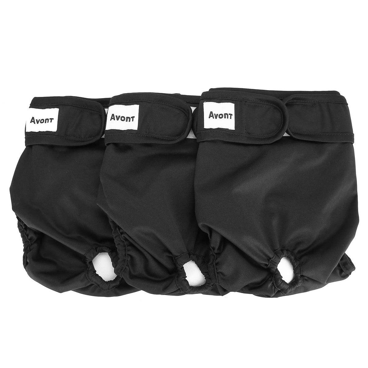 Avont 3 Pack Washable Female Dog Diapers (Xl/26-35 Waist), Premium Reusable Highly Absorbent Doggie Diapers Wraps Durable Dog Diaper Cover -Black