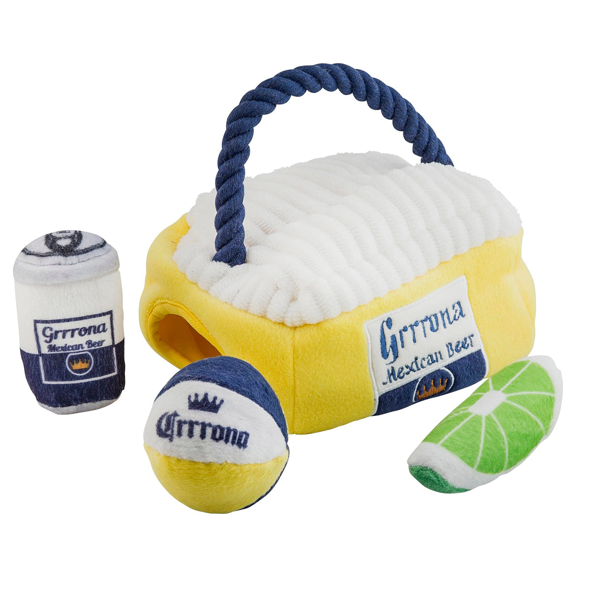 Haute Diggity Dog Grrrona Cooler Activity House, Plush Designer Dog Toys With Interactive Squeaker, Stimulating Pet Enrichment, 