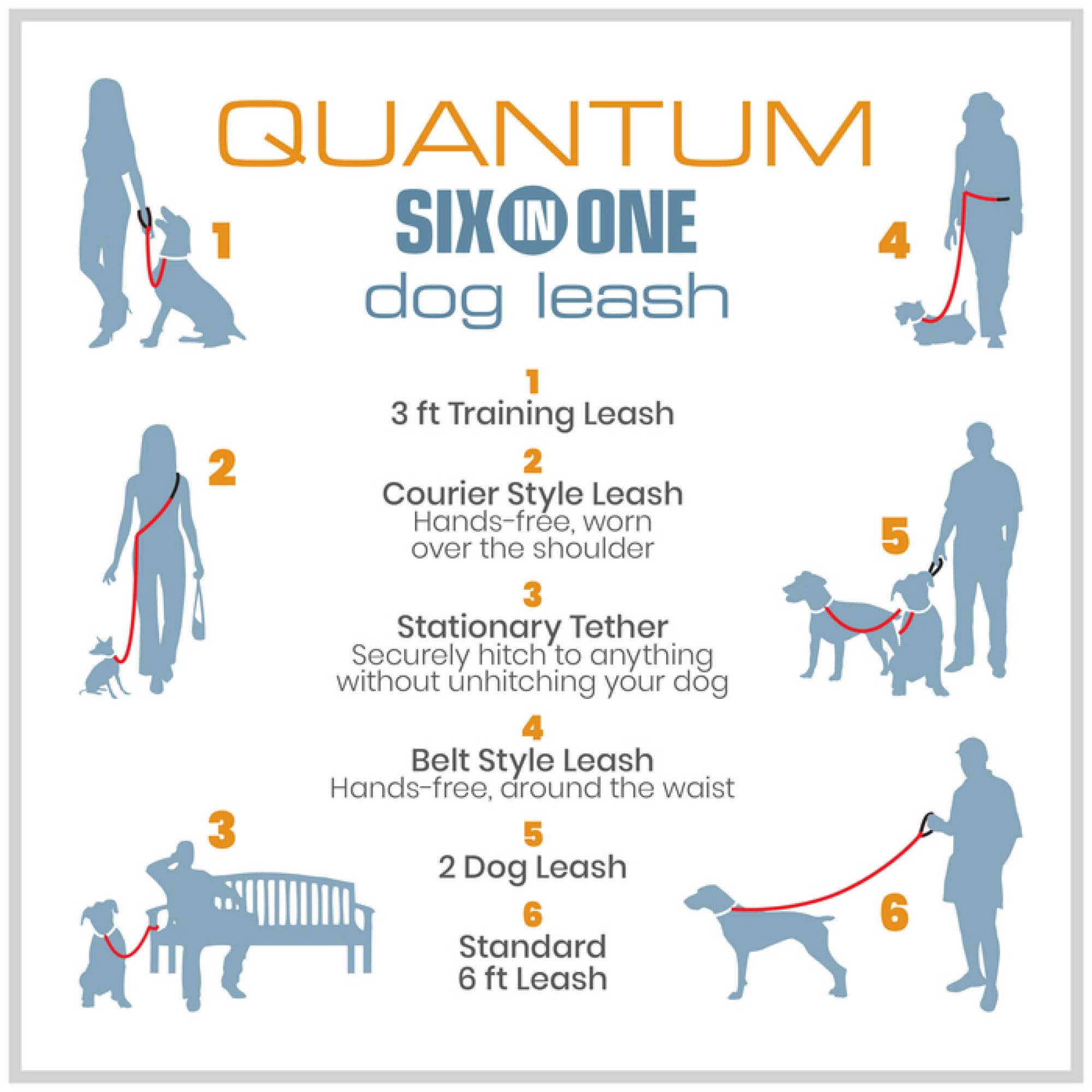 Kurgo Black 2.0 Quantum Dog Leash, 6 Ft.