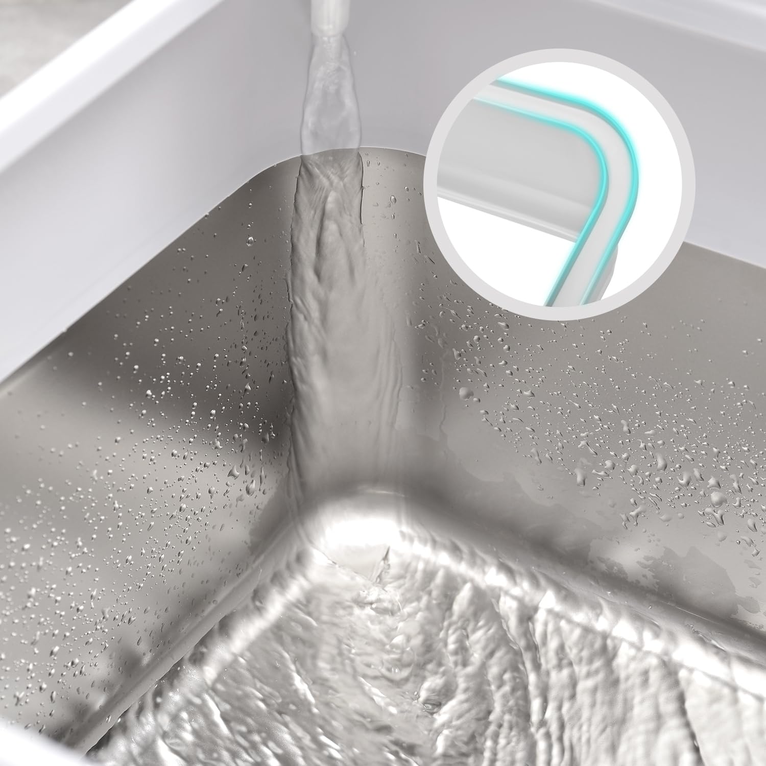 Kichwit Extra Large Stainless Steel Cat Litter Box With High Sides, Easy To Clean, Smooth Surface, Rust Resistant, 23.6'' X 15.7