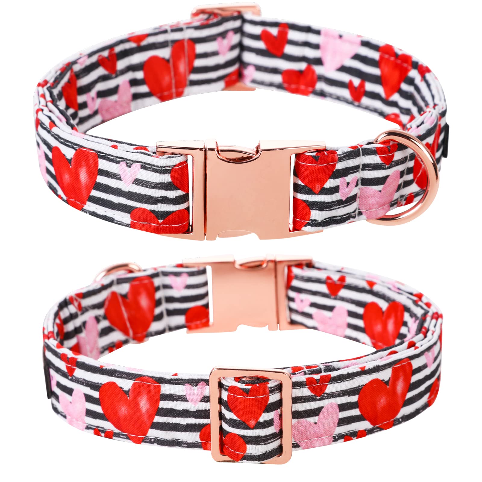 Lionet Paws Valentines Day Dog Collar With Flower, Dog Flower Collar With Metal Buckle For Dogs And Cats, Adjustable Comfortable