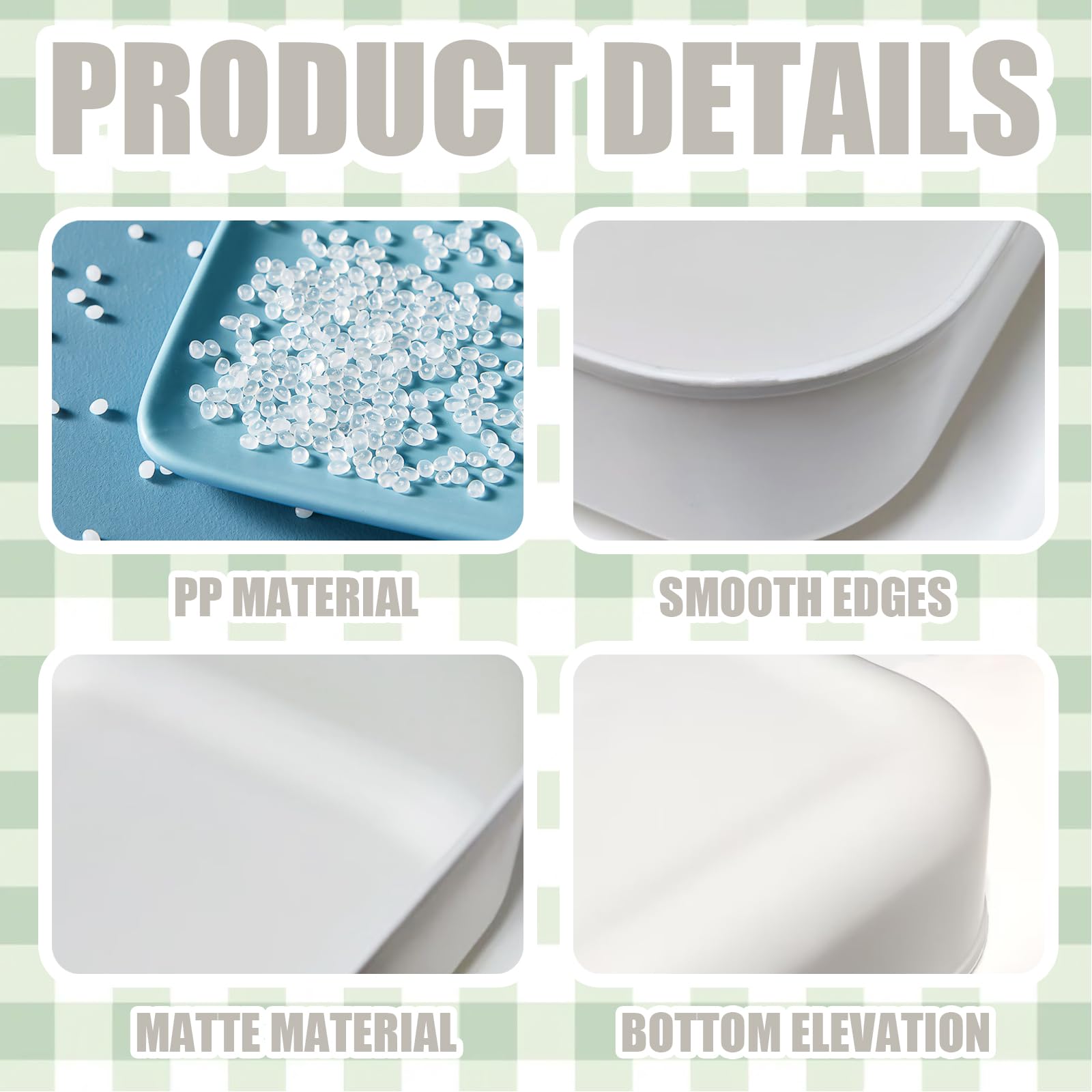 Small Litter Box, Plastic Kitten Litter Box, 13.9 X 9.8 X 3 Inch Open Litter Box For Small Pet, Easy To Clean (White 4Pcs)