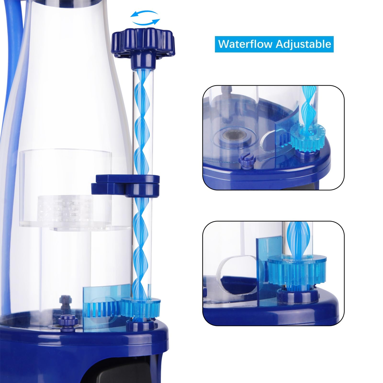 In Sump Protein Skimmer for Saltwater Aquariums with O3 Intake, DC Pump for 80-100 Gallons Fish Tank