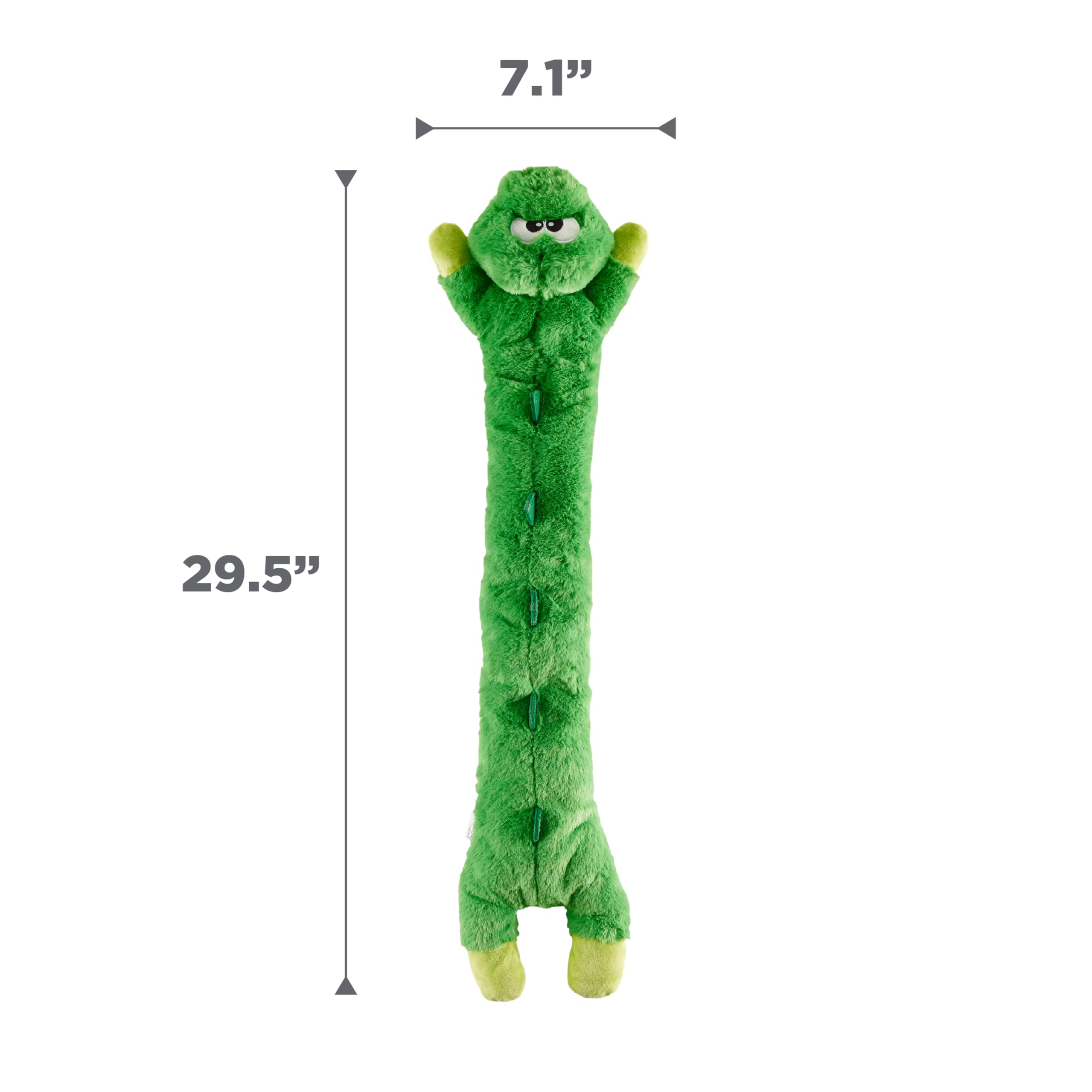 Outward Hound by Charming Pet Longidudes Gator Long Crinkly & Squeaky Dog Toy, Green